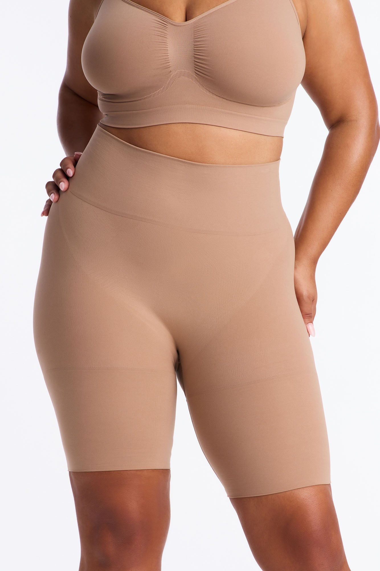Nova Sculpt Seamless Strong Compression Butt Lifting Thigh Shaper - Nude