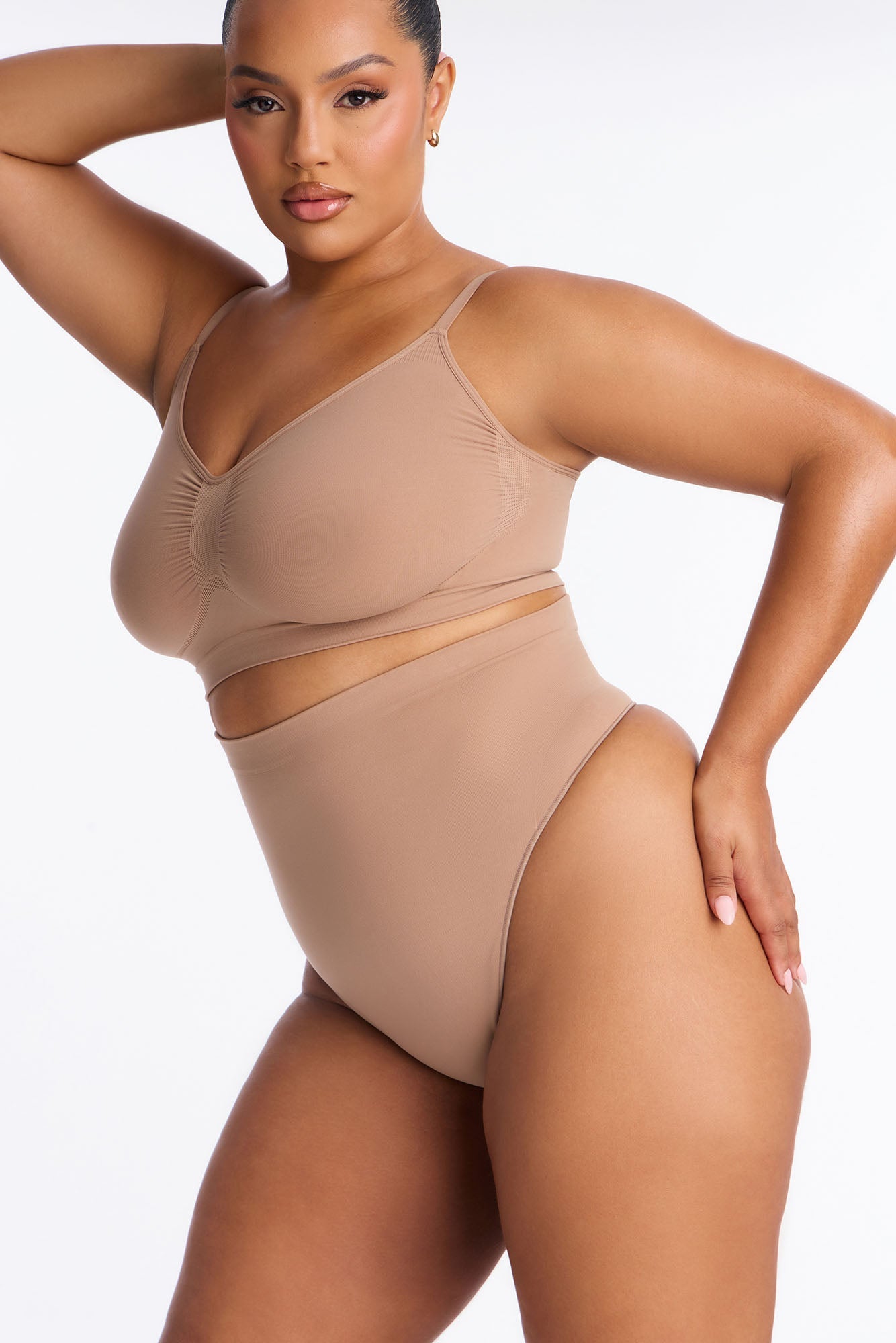 Nova Sculpt Seamless Strong Compression Mid Waist Thong - Nude