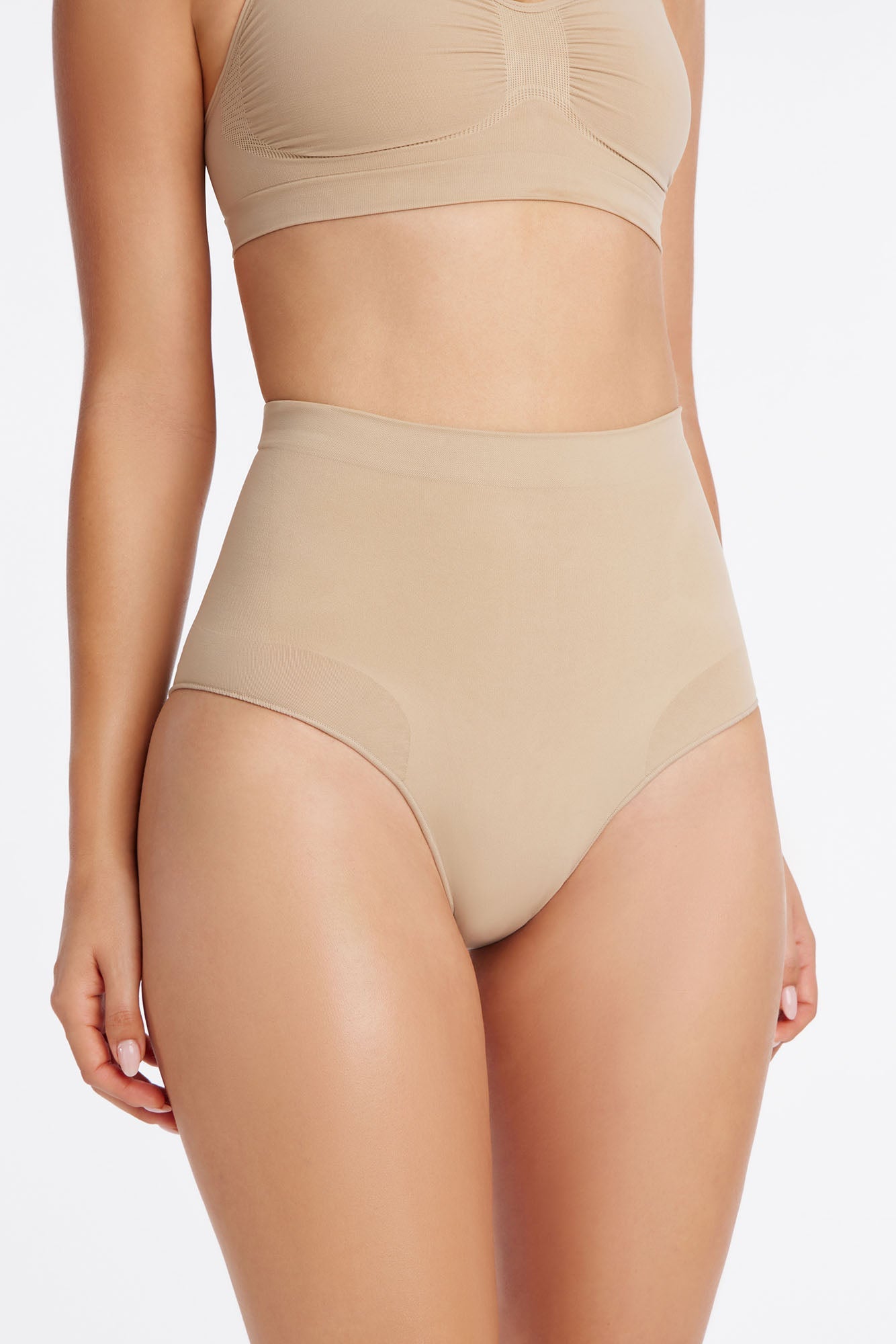 Nova Sculpt Seamless Strong Compression Mid Waist Brief - Sand