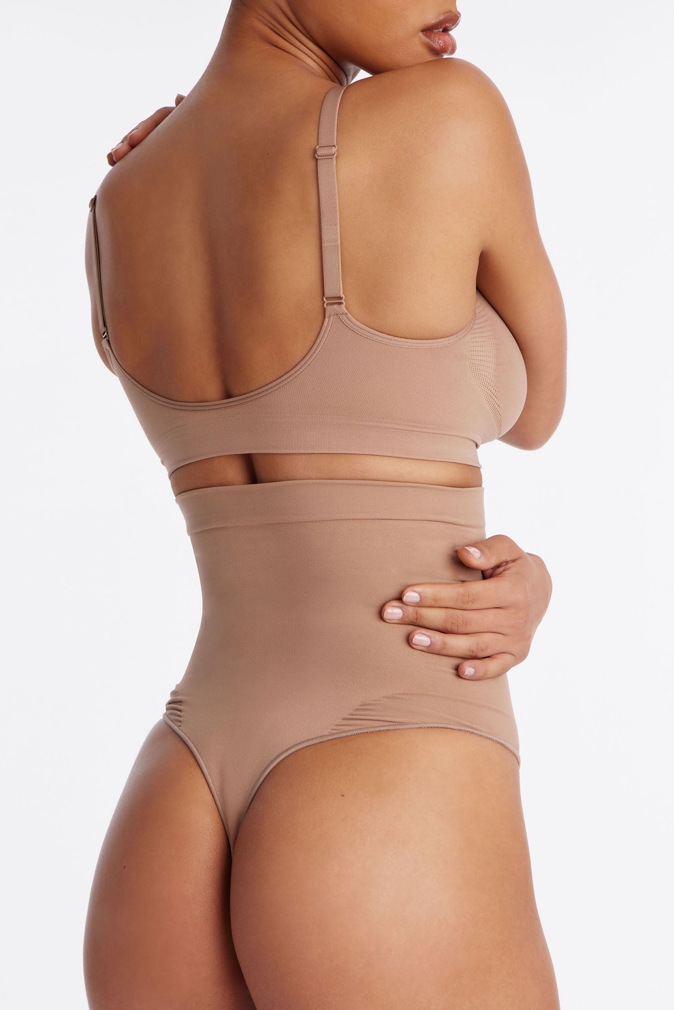 Nova Seamless Sculpt Strong Compression High Waisted Thong - Nude
