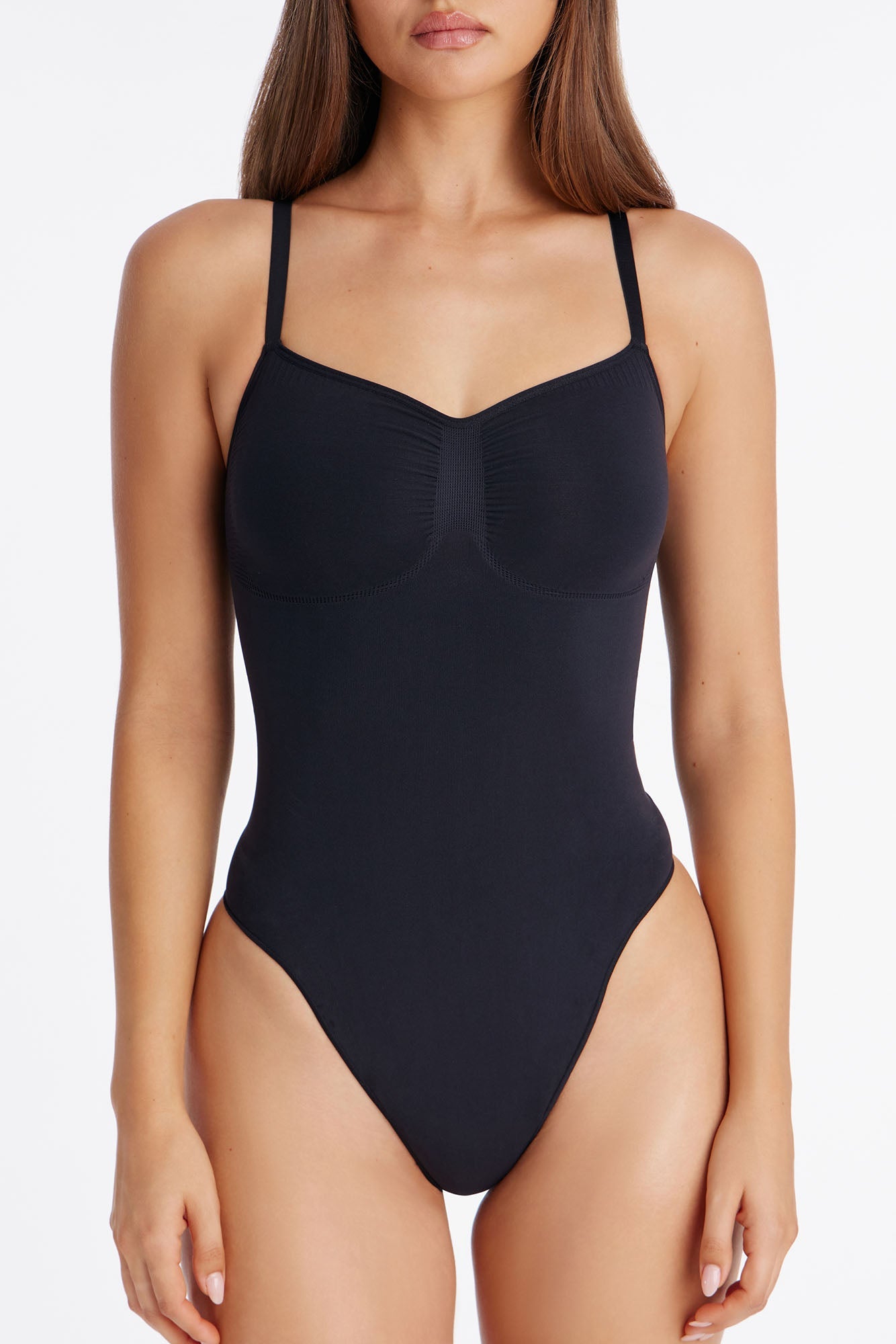 Nova Sculpt Seamless Strong Compression Thong Bodysuit - Black
