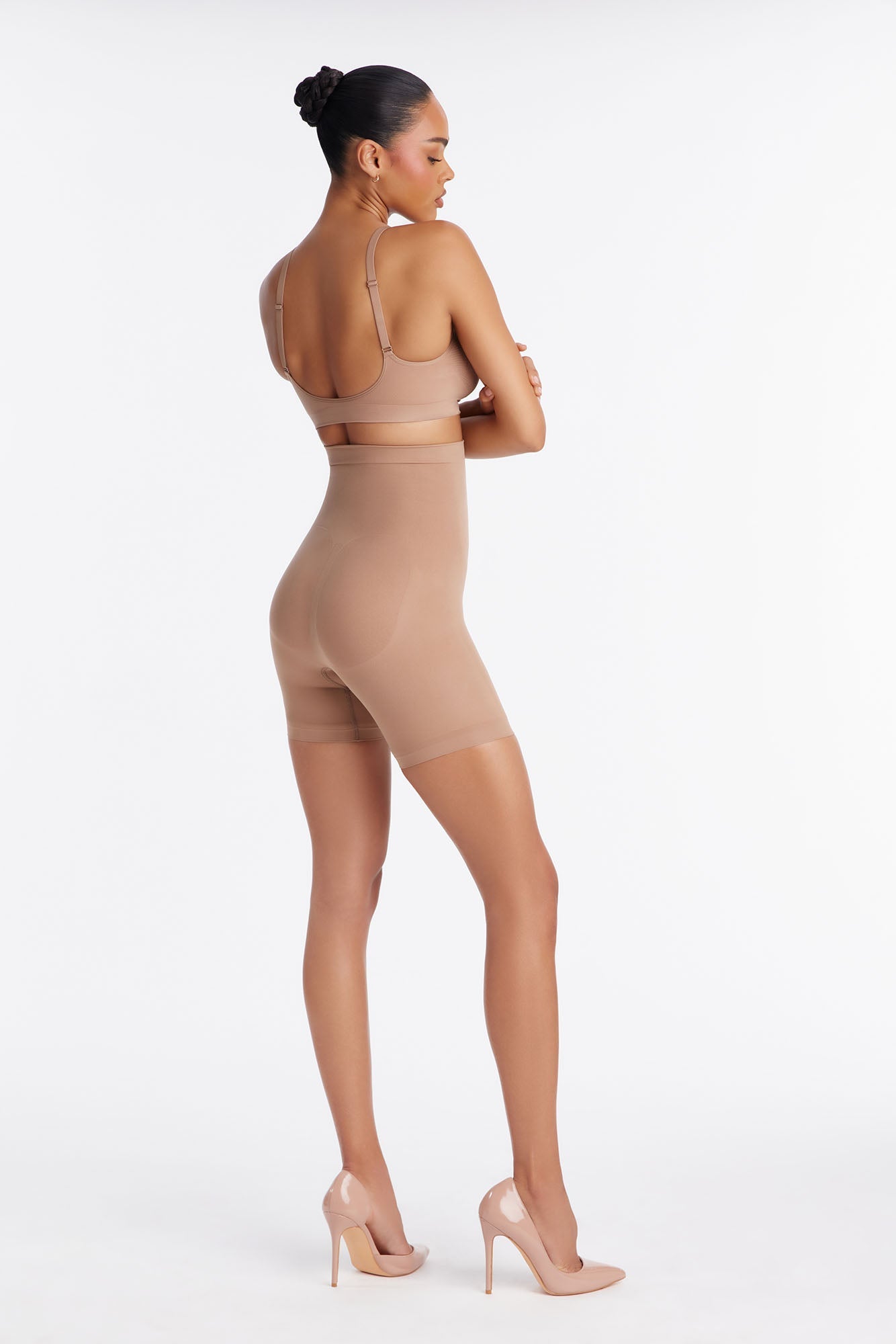Nova Sculpt Seamless Strong Compression Thigh Shaper - Nude