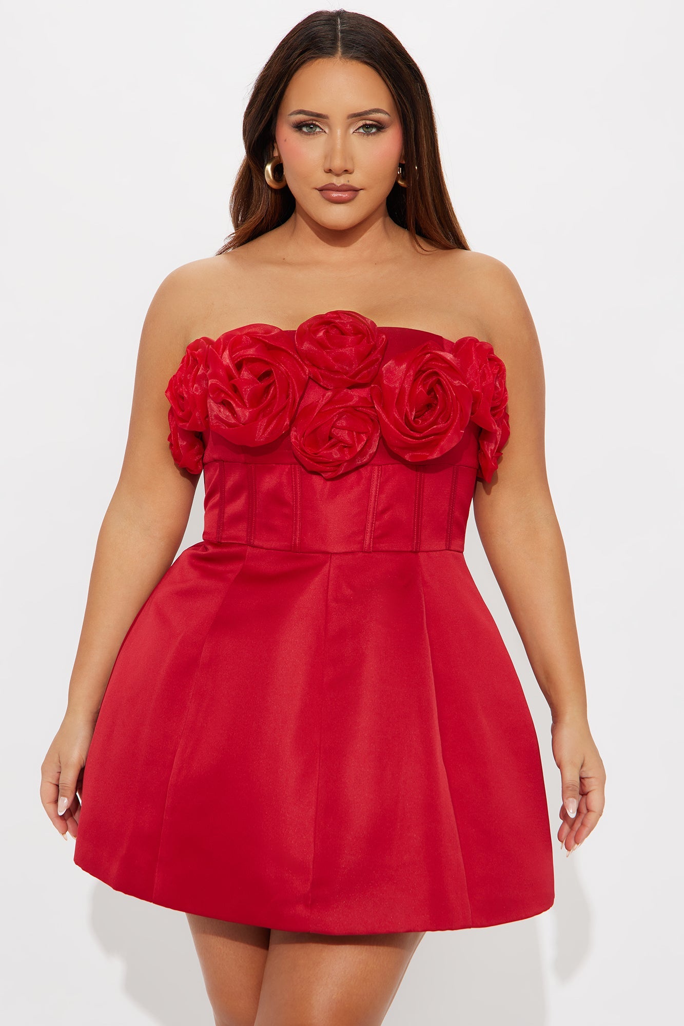 Bliss Corset Mini Dress - Red