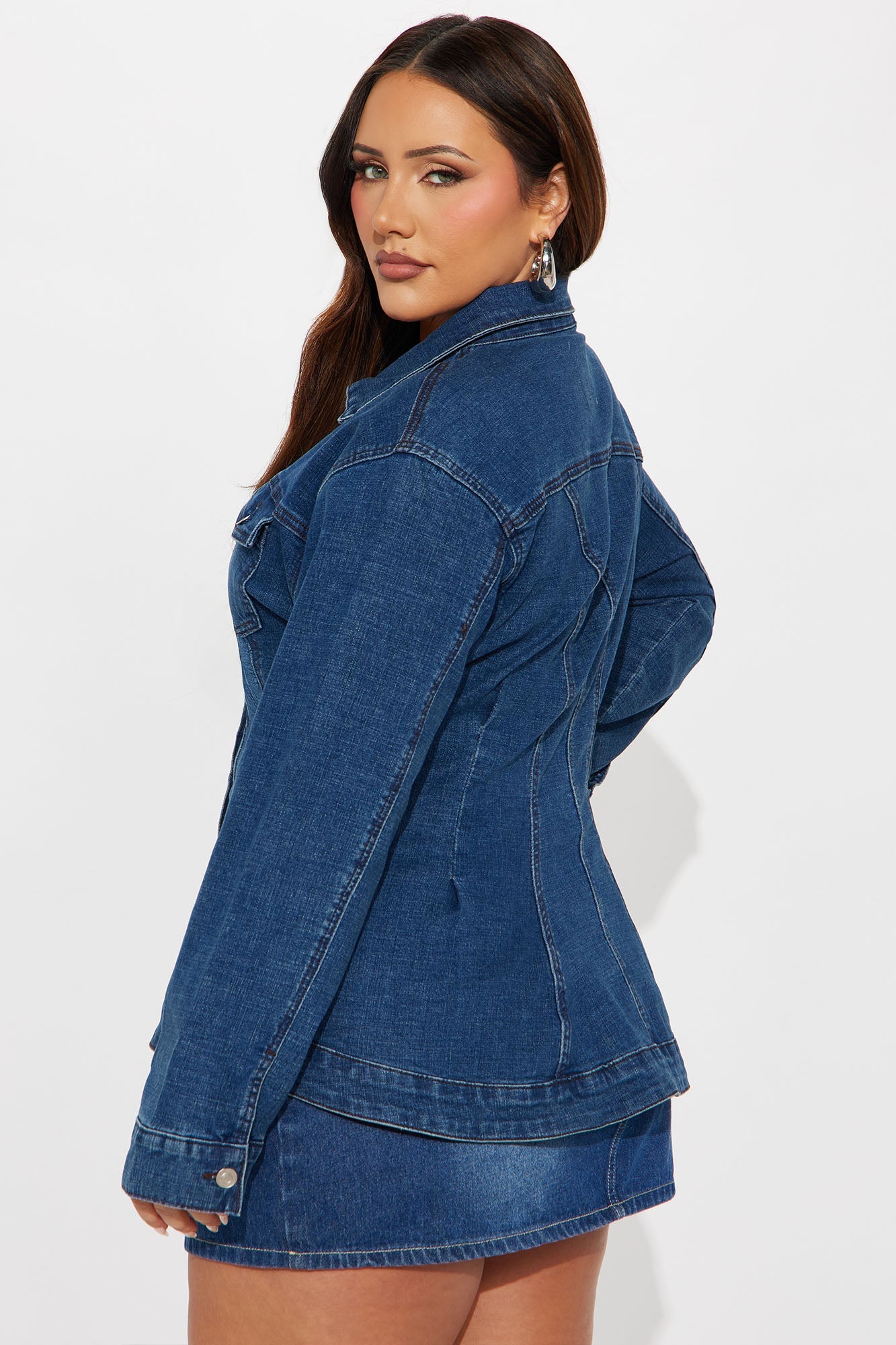 Focal Point Stretch Denim Jacket - Dark Wash