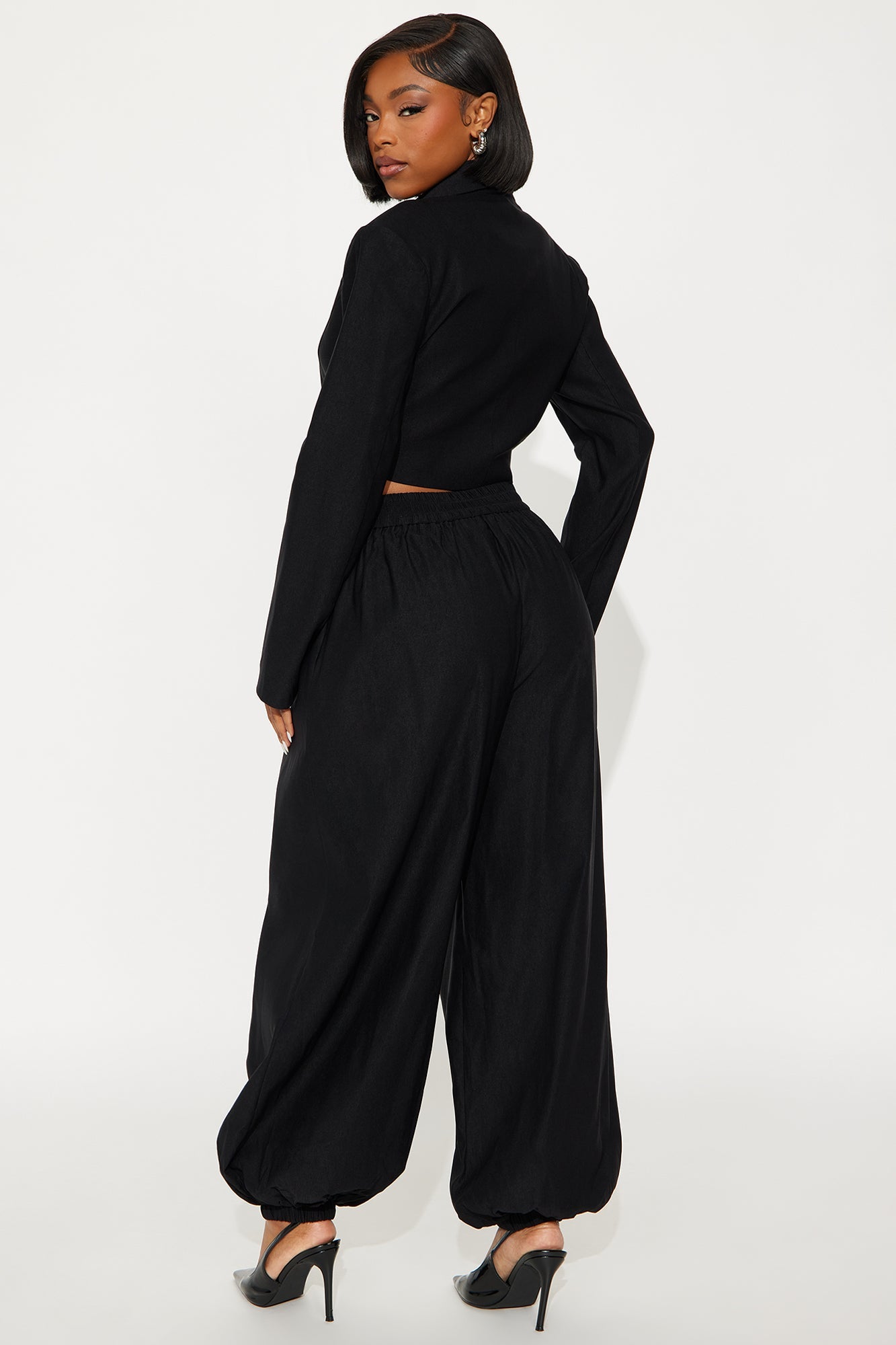 Shes In Charge Balloon Pant Set - Black