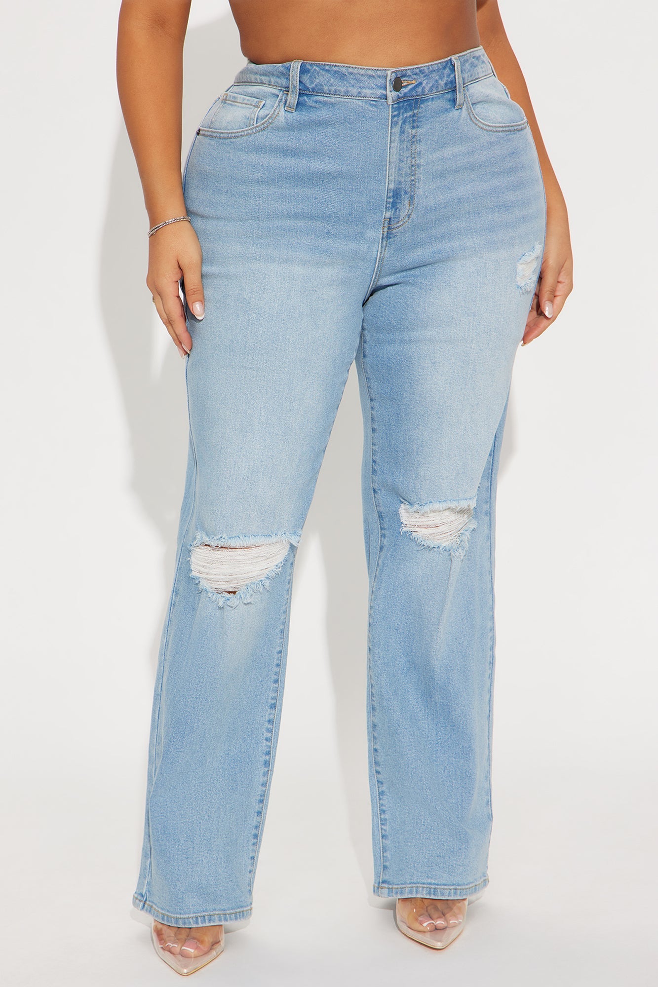 London Nights High Rise Straight Leg Jean - Medium Wash