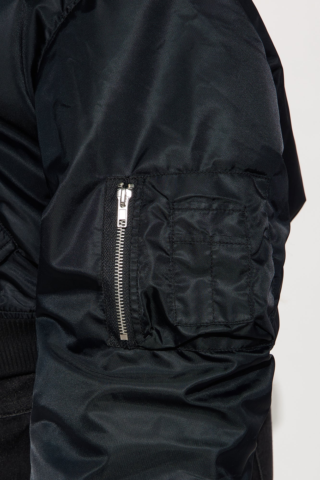 Cause A Scene Cropped Bomber Jacket - Black