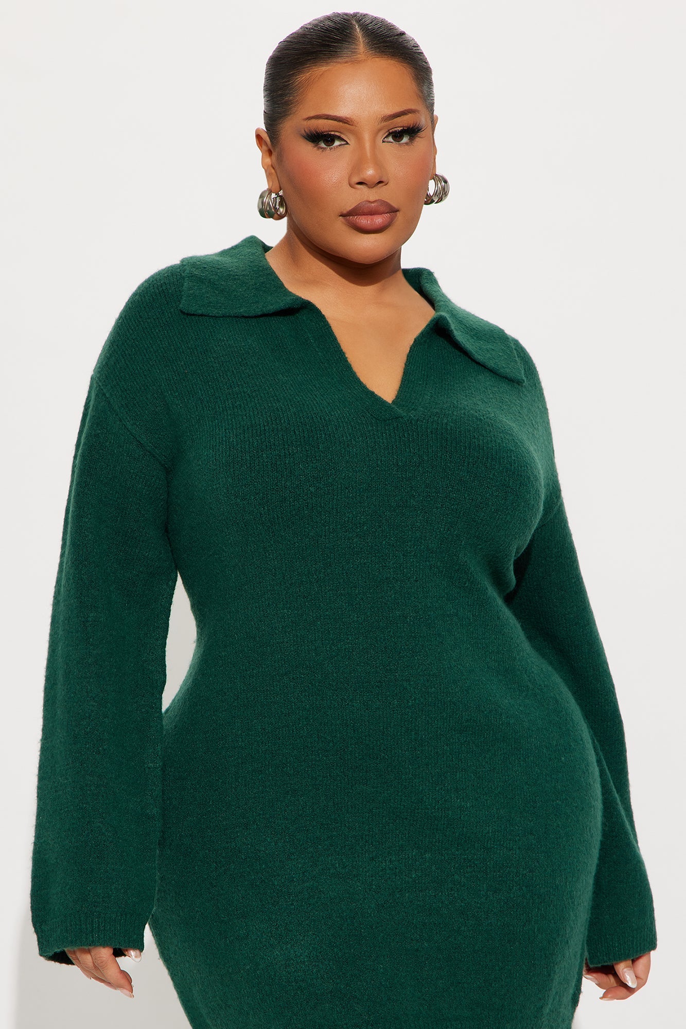 Tea Time Sweater Mini Dress - Emerald