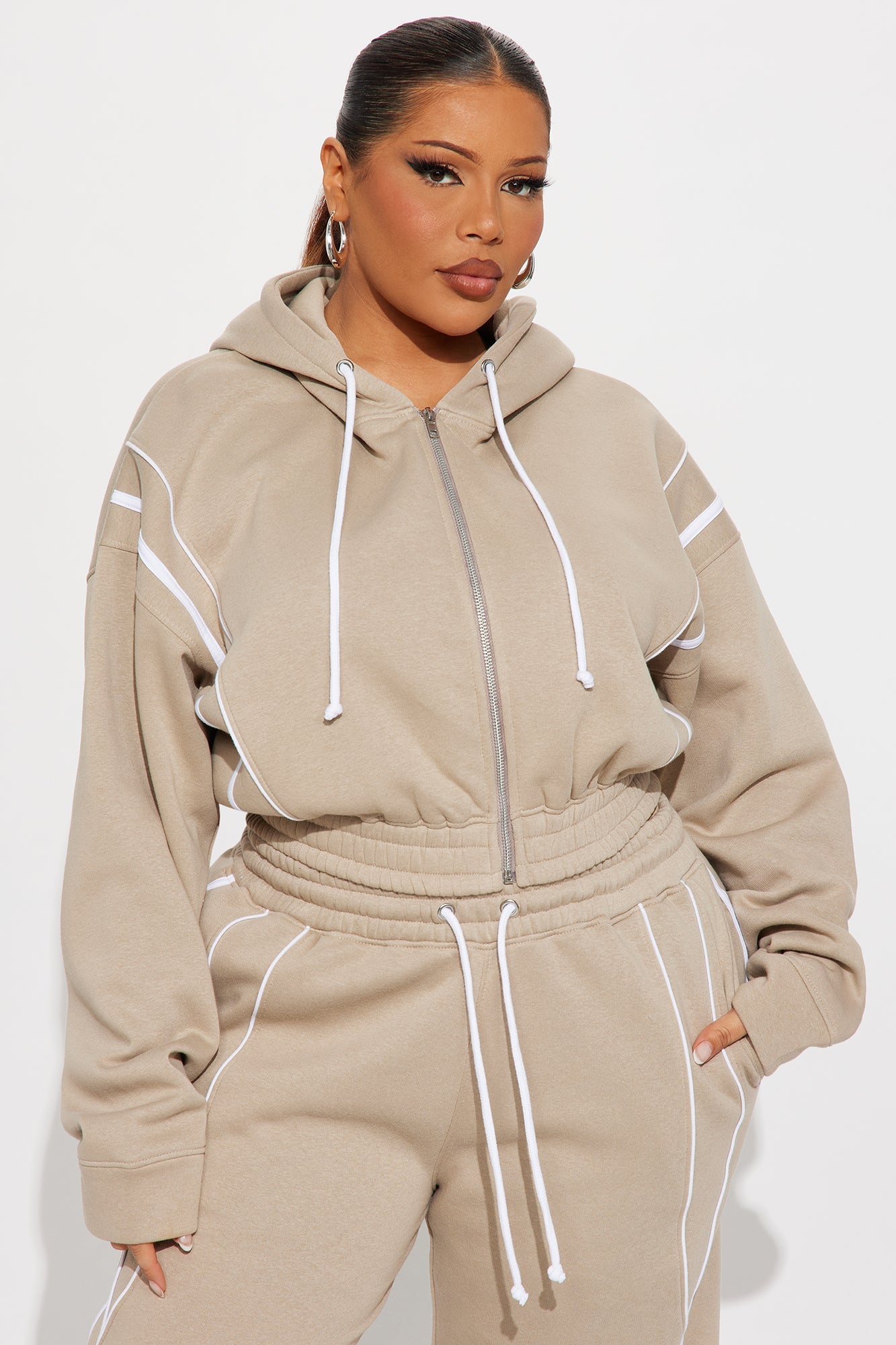 Subtle Flex Fleece Sweatshirt Zip Up - Stone