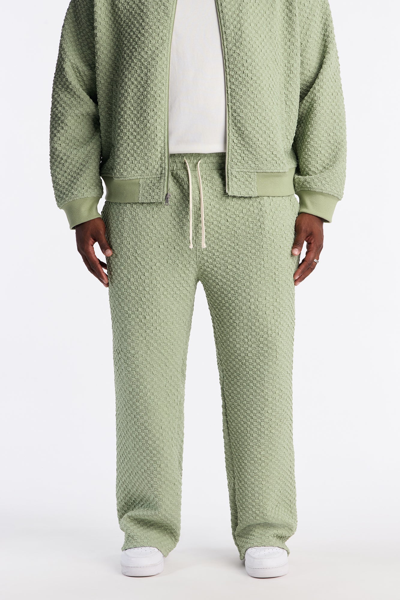 Slim Flare Soho Weave Slit Pant - Sage