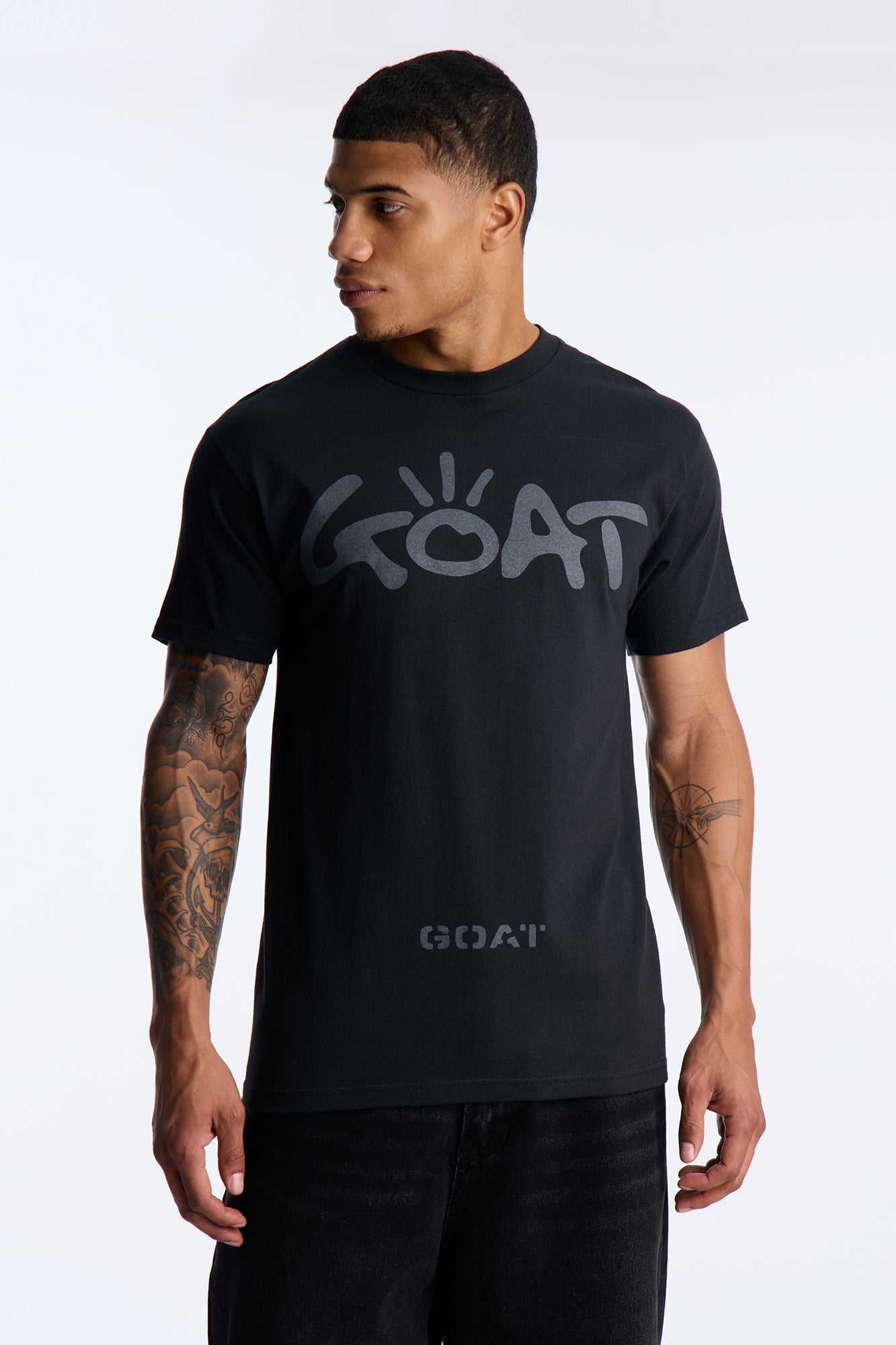 GOAT Worldwide Stencil Short Sleeve Tee - Black