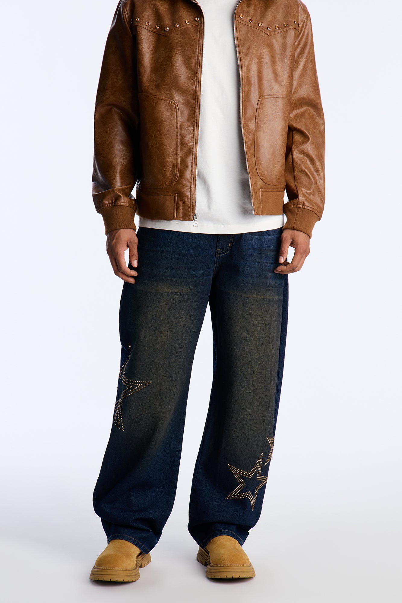 Barrel Star Dust Jeweled Jean - Dark Wash