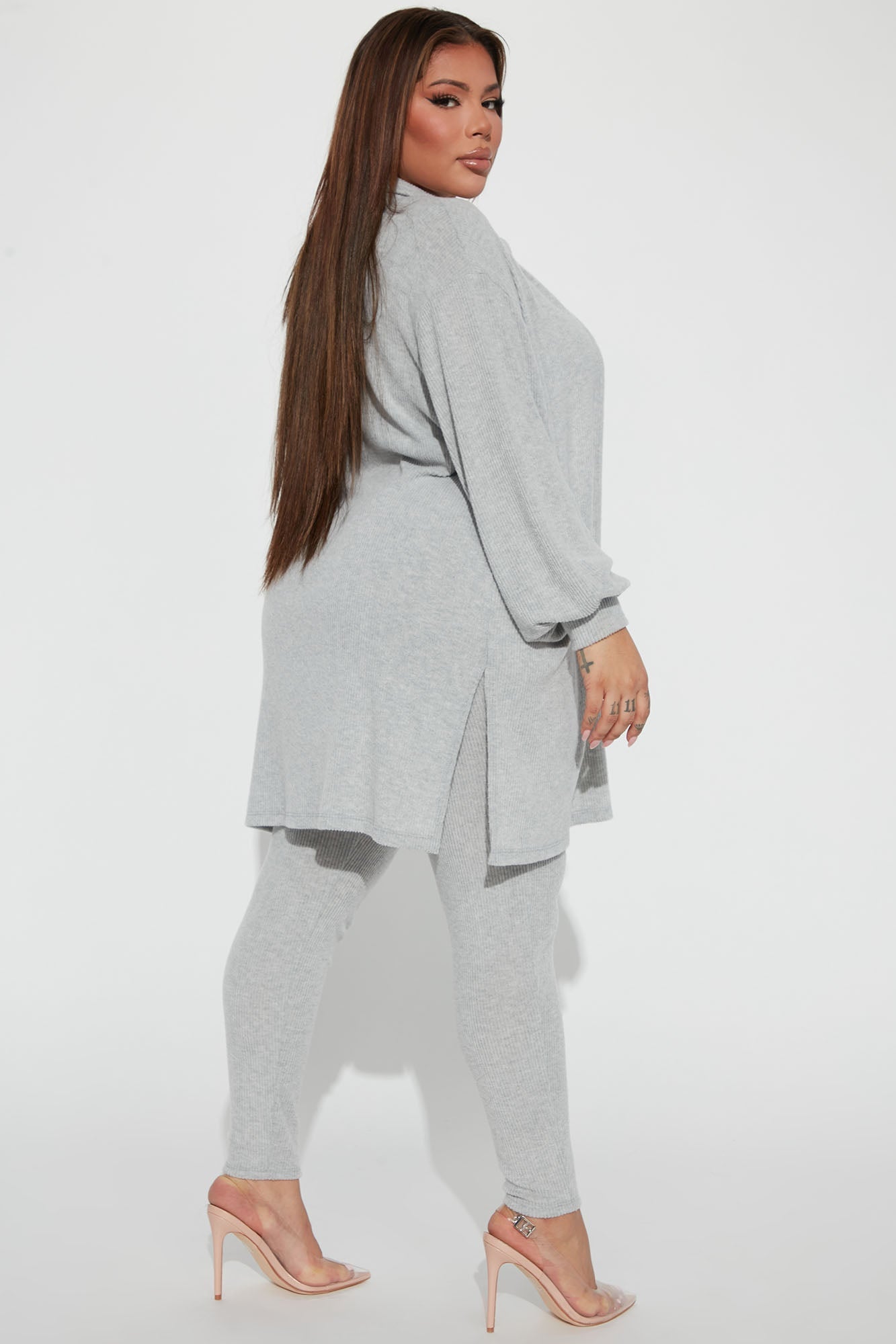Easy Weekend 3 Piece Legging Set - Heather Grey