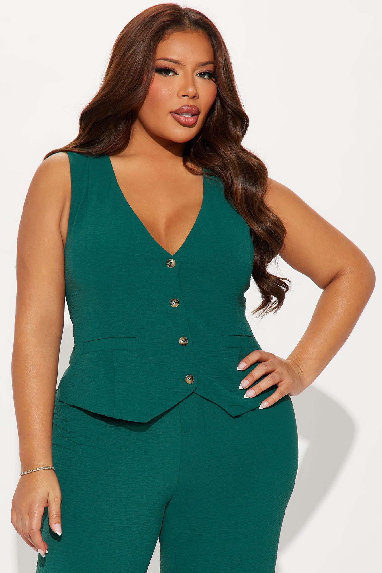 Vanessa Vest Pant Set - Hunter