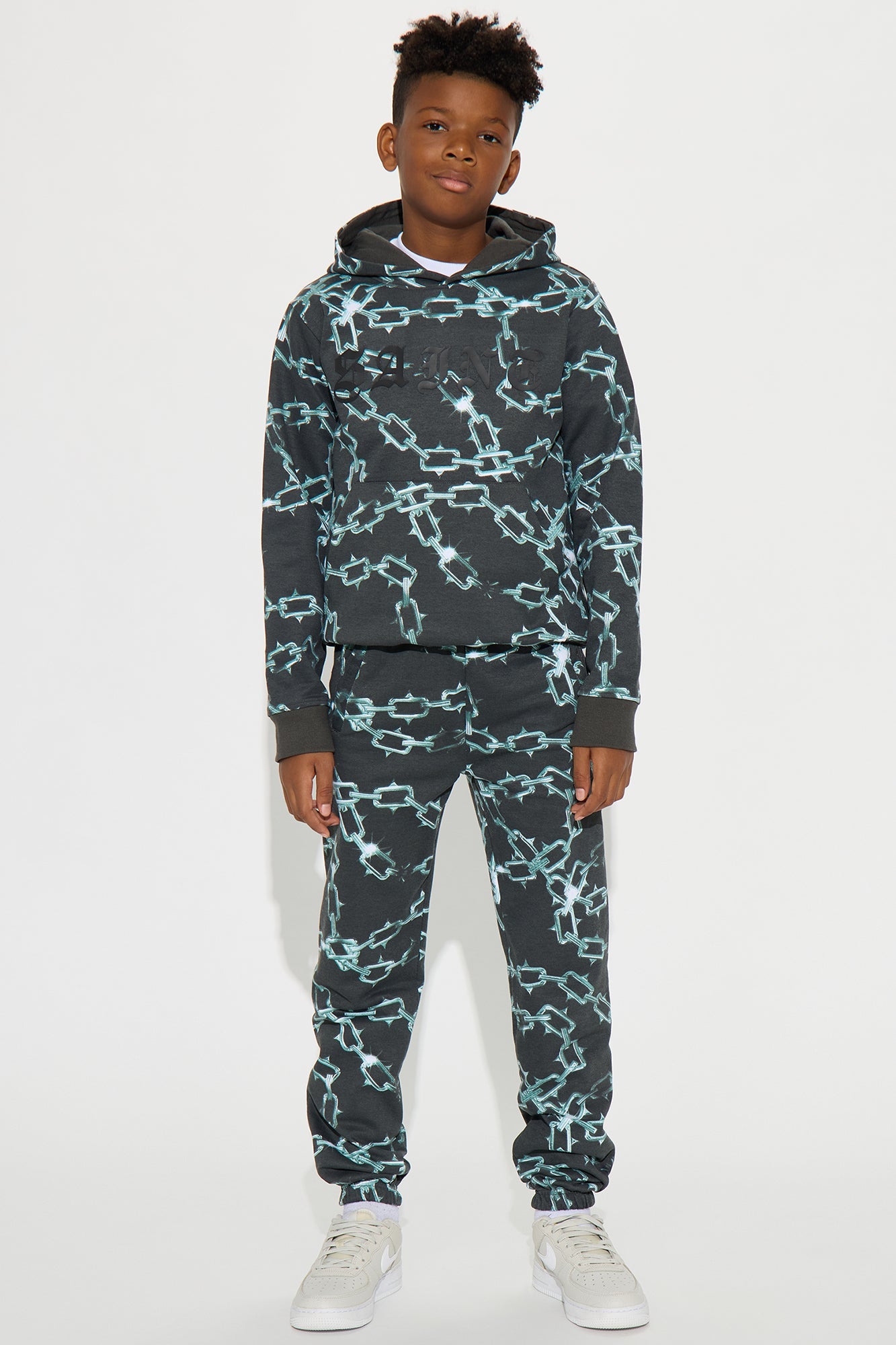 Mini Saint Printed Hoodie - Black/combo