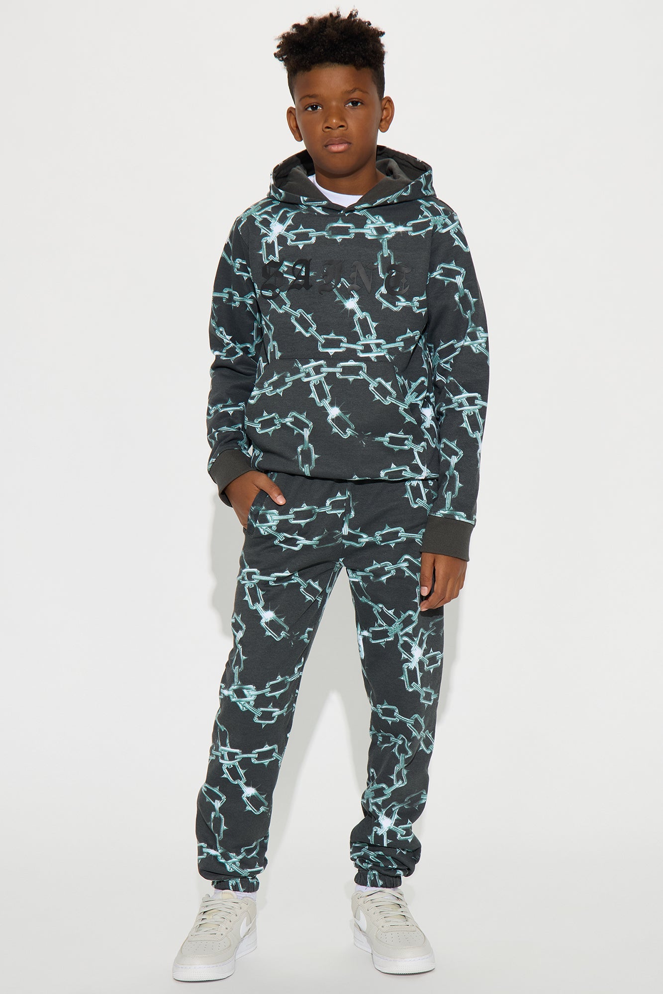 Mini Saint Printed Jogger Pants - Black/combo