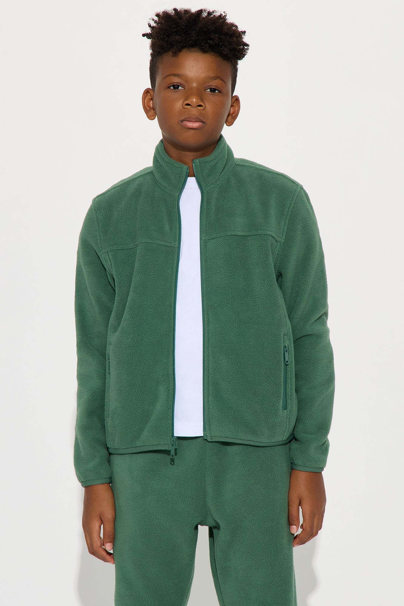 Mini Core Microfleece Zip Jacket - Green