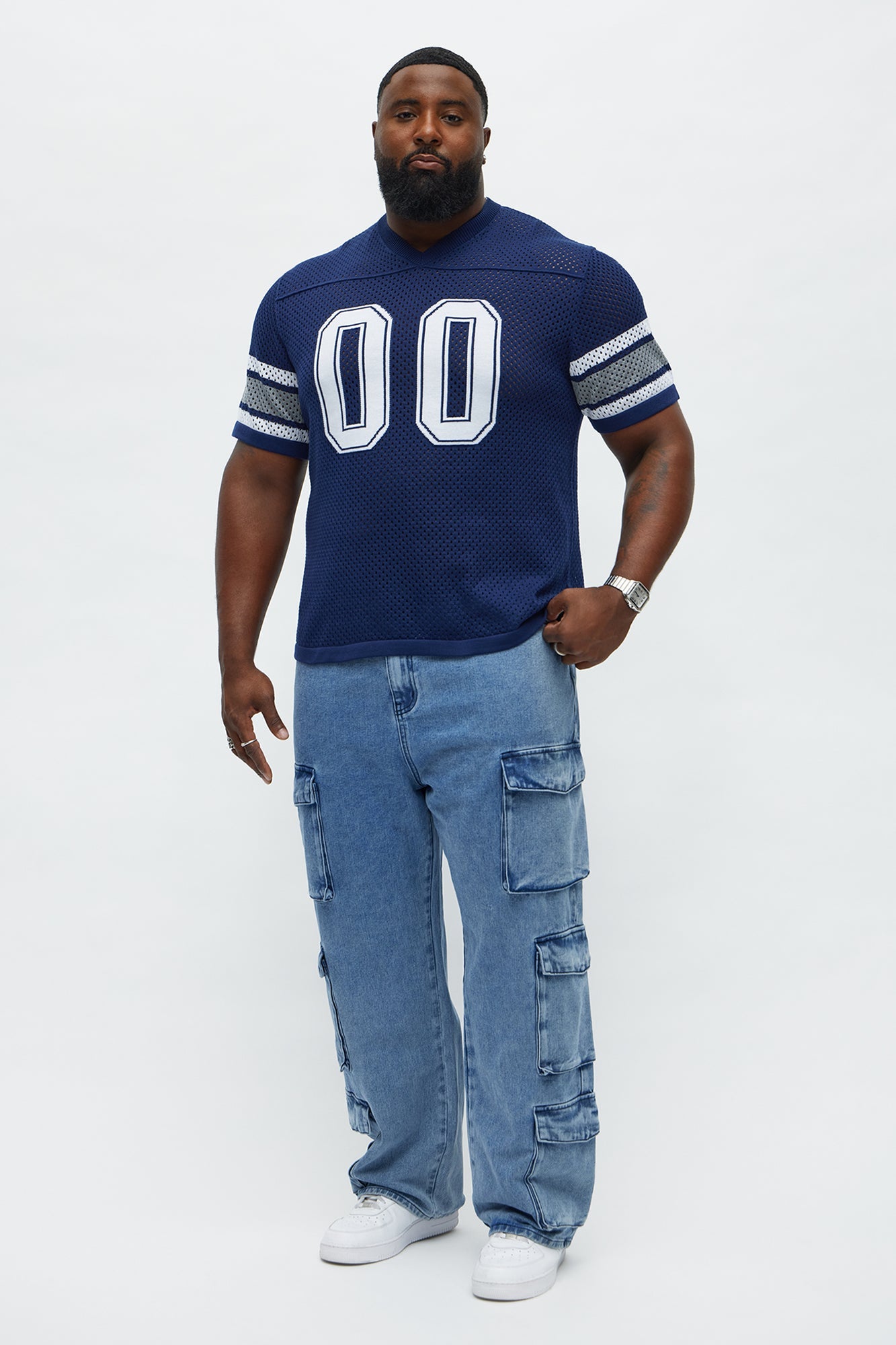 Baggy Cargo Three For Me Jean - Medium Wash