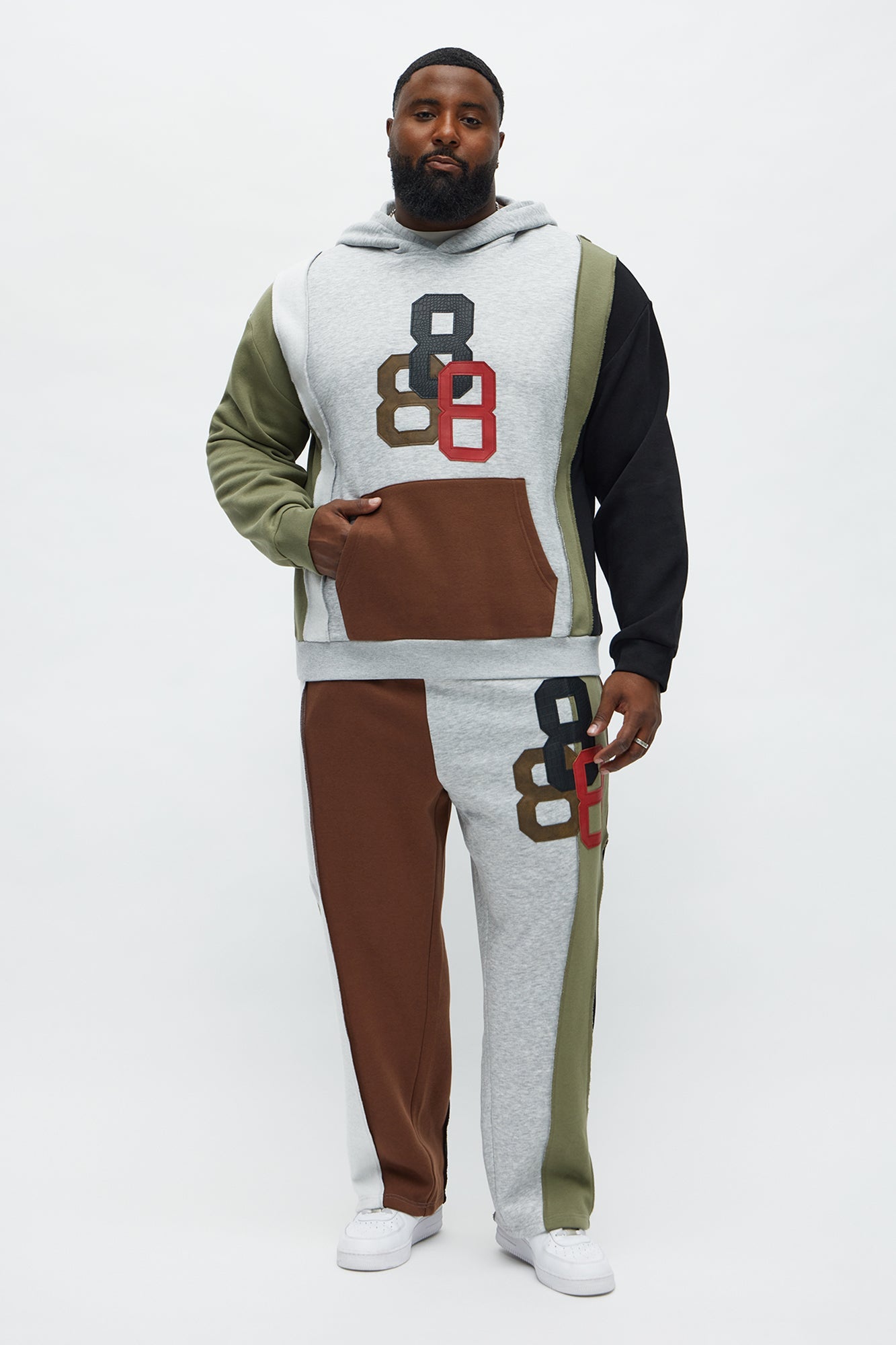 888 Patchwork Hoodie - Multi Color
