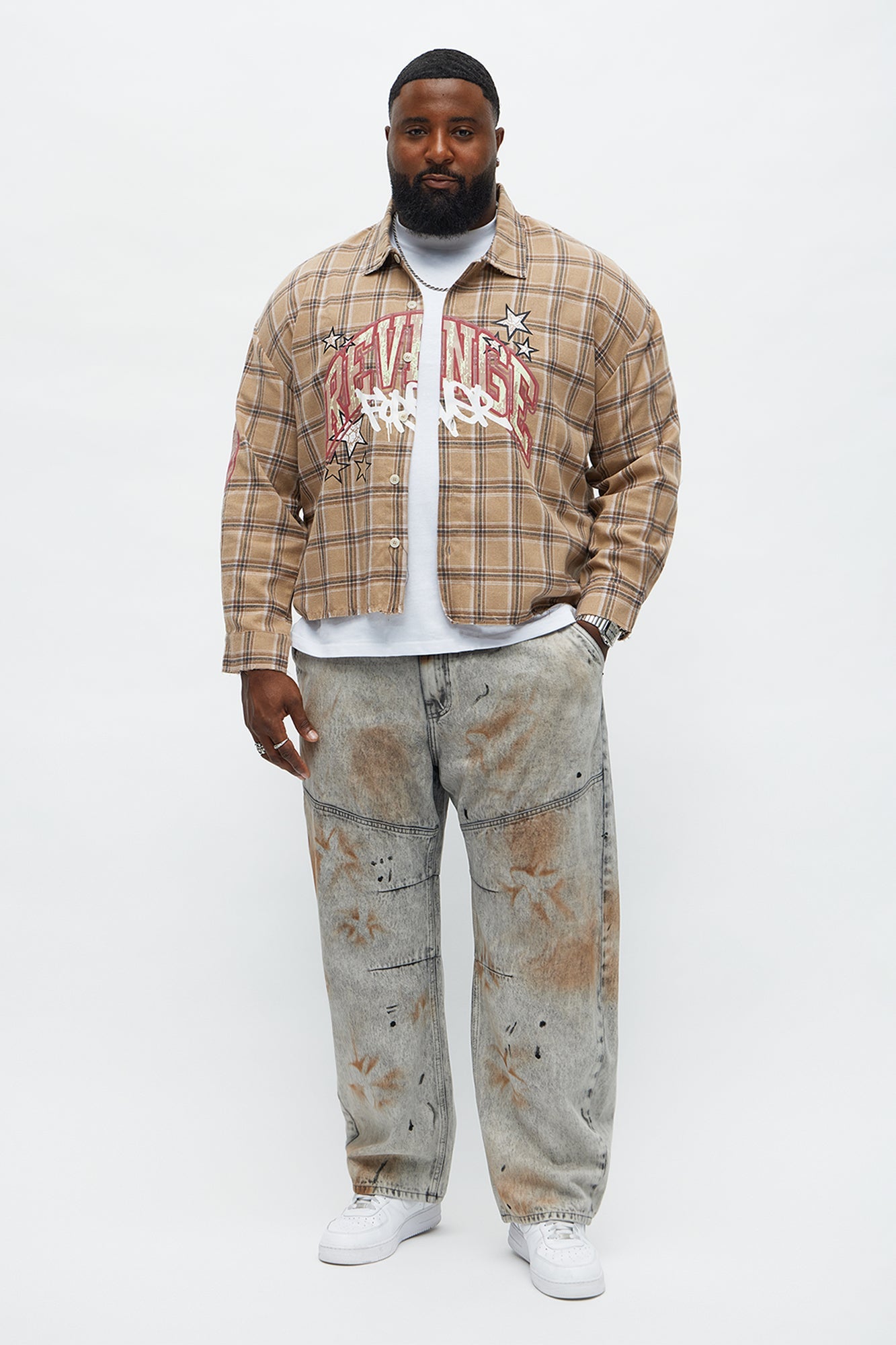 Revenge Woven Flannel - Taupe/combo