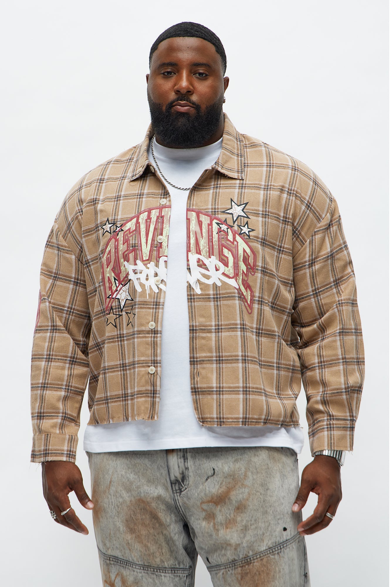 Revenge Woven Flannel - Taupe/combo