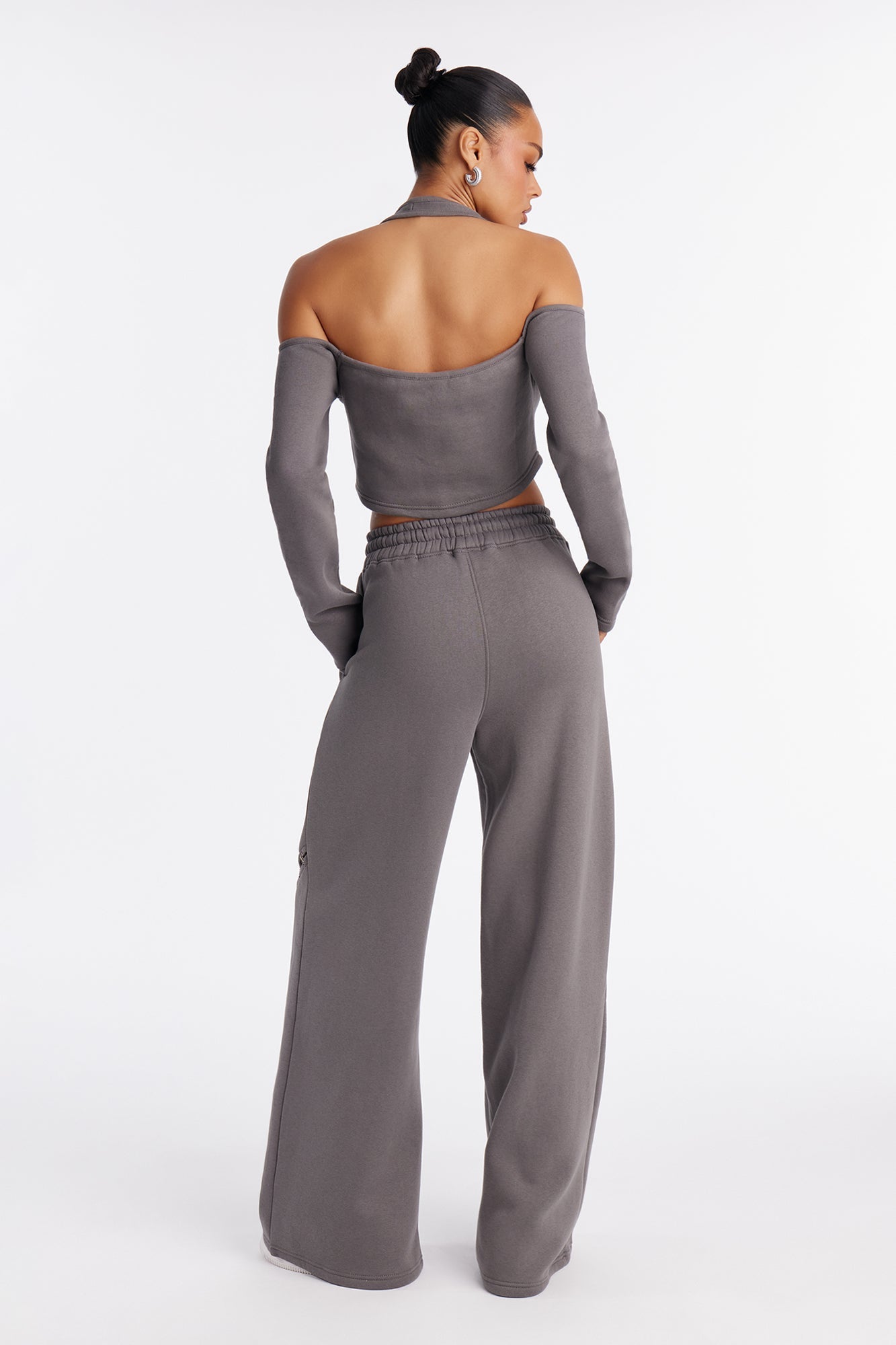 Love Language Fleece Pant Set - Charcoal