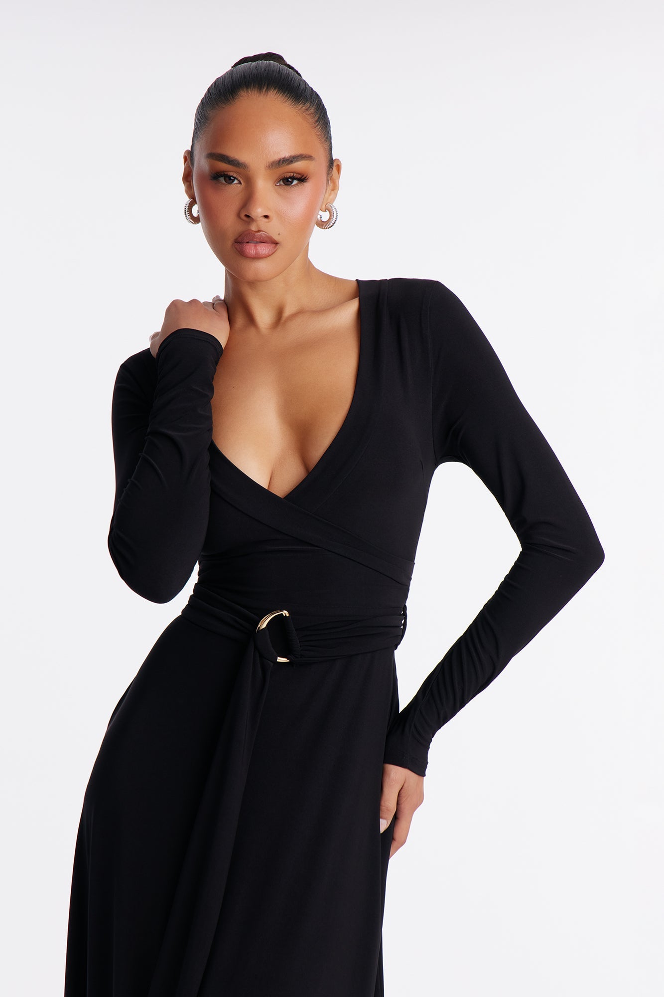 Blakely Belted Maxi Dress - Black