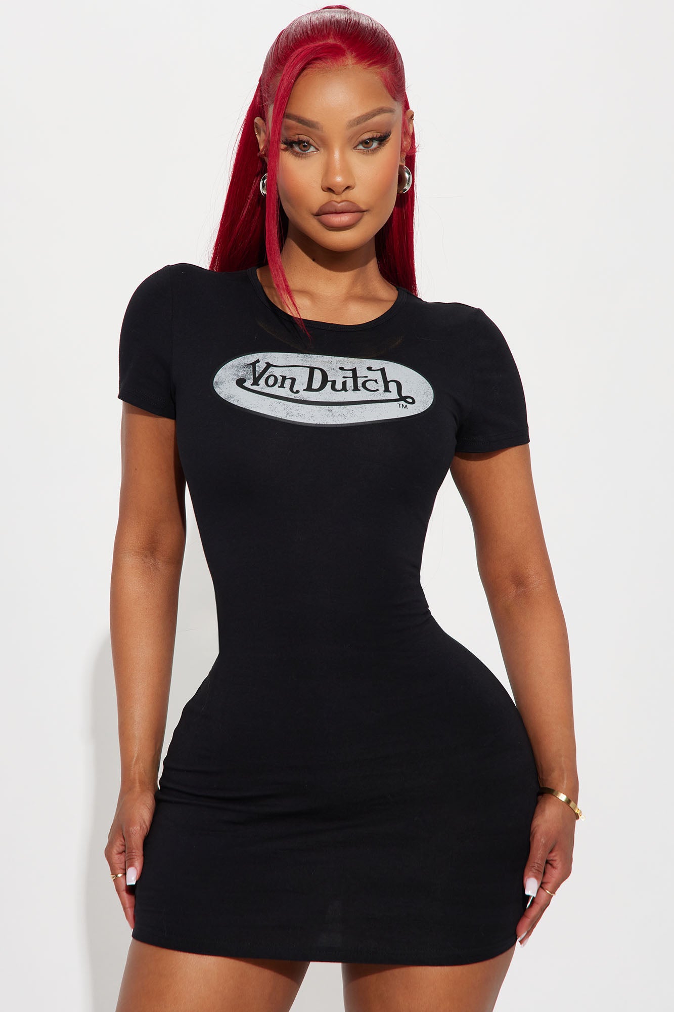 Von Dutch Distressed Mini Dress - Black
