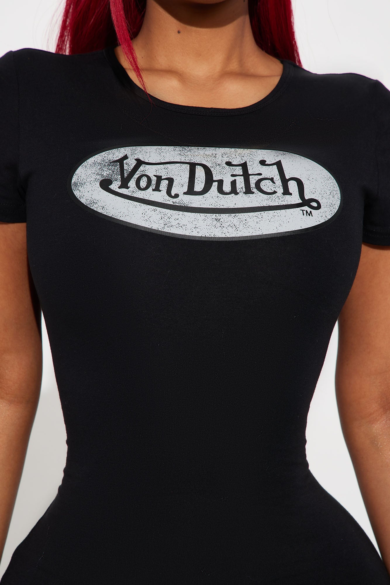 Von Dutch Distressed Mini Dress - Black