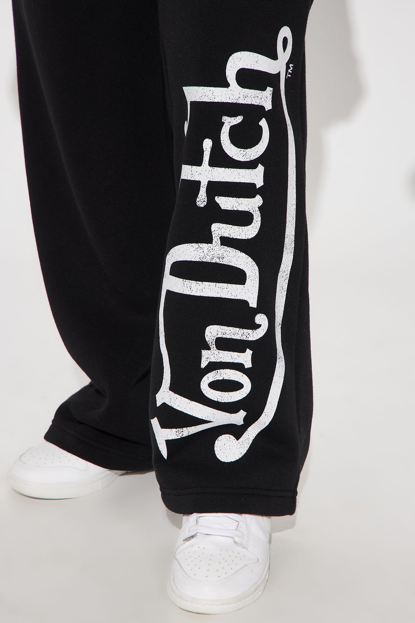 Von Dutch Washed Wide Leg Pant - Black/White