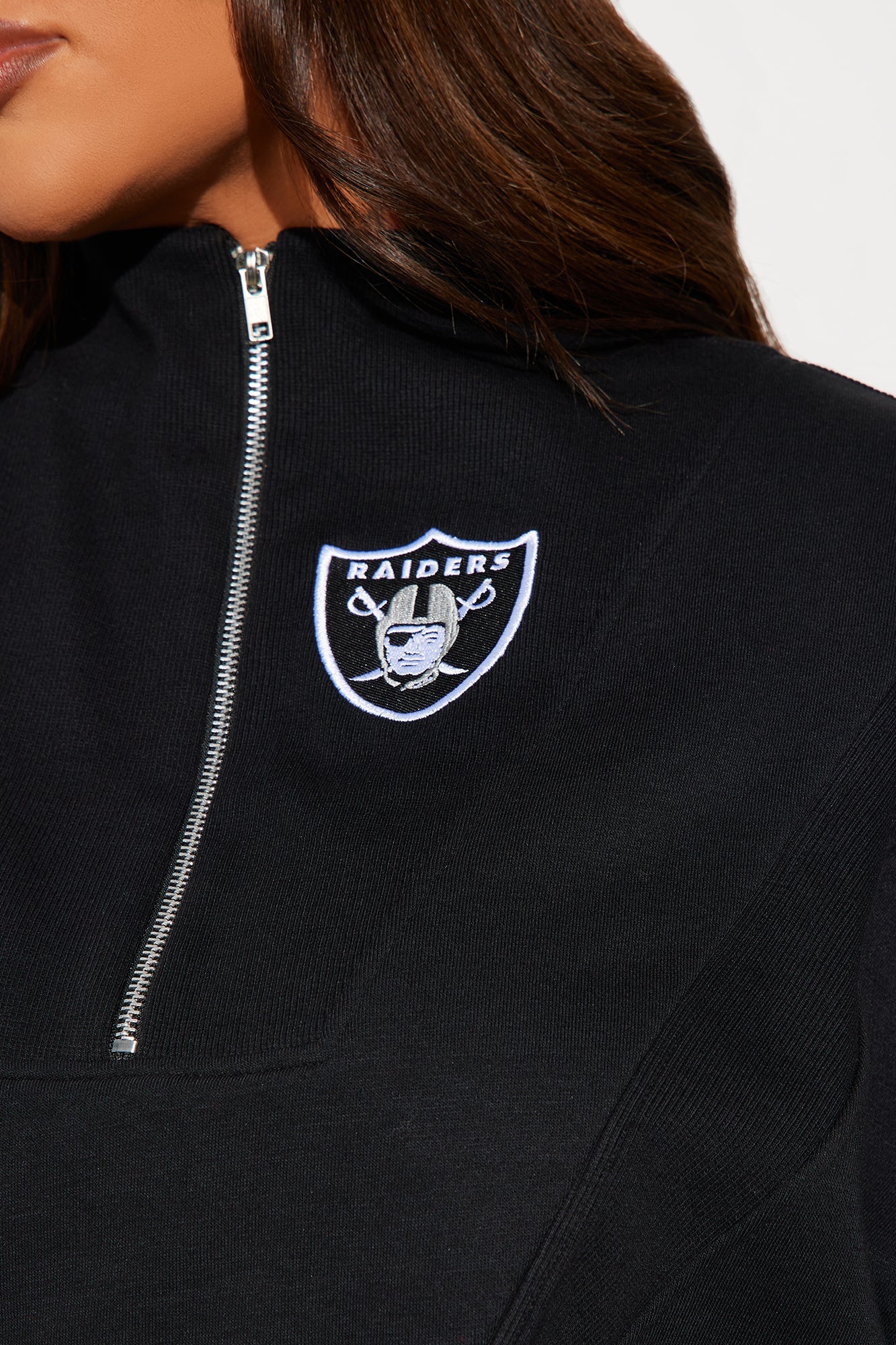 Raiders Second Half Come-Back Zip Sweatshirt - Black