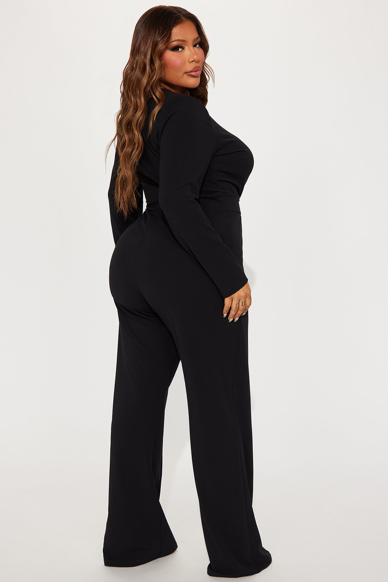 Need A Date Long Sleeve Jumpsuit - Black