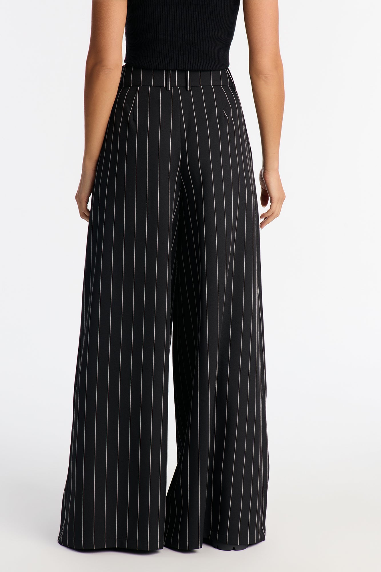 Felicity Pinstripe Wide Leg Trouser Pant 33″ - Black/combo