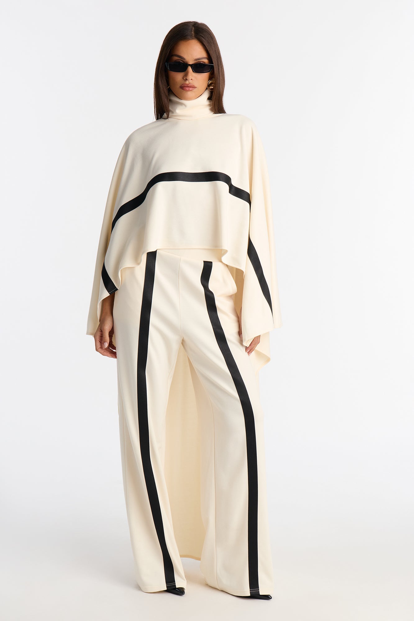 Margo Draped Pant Set - Cream