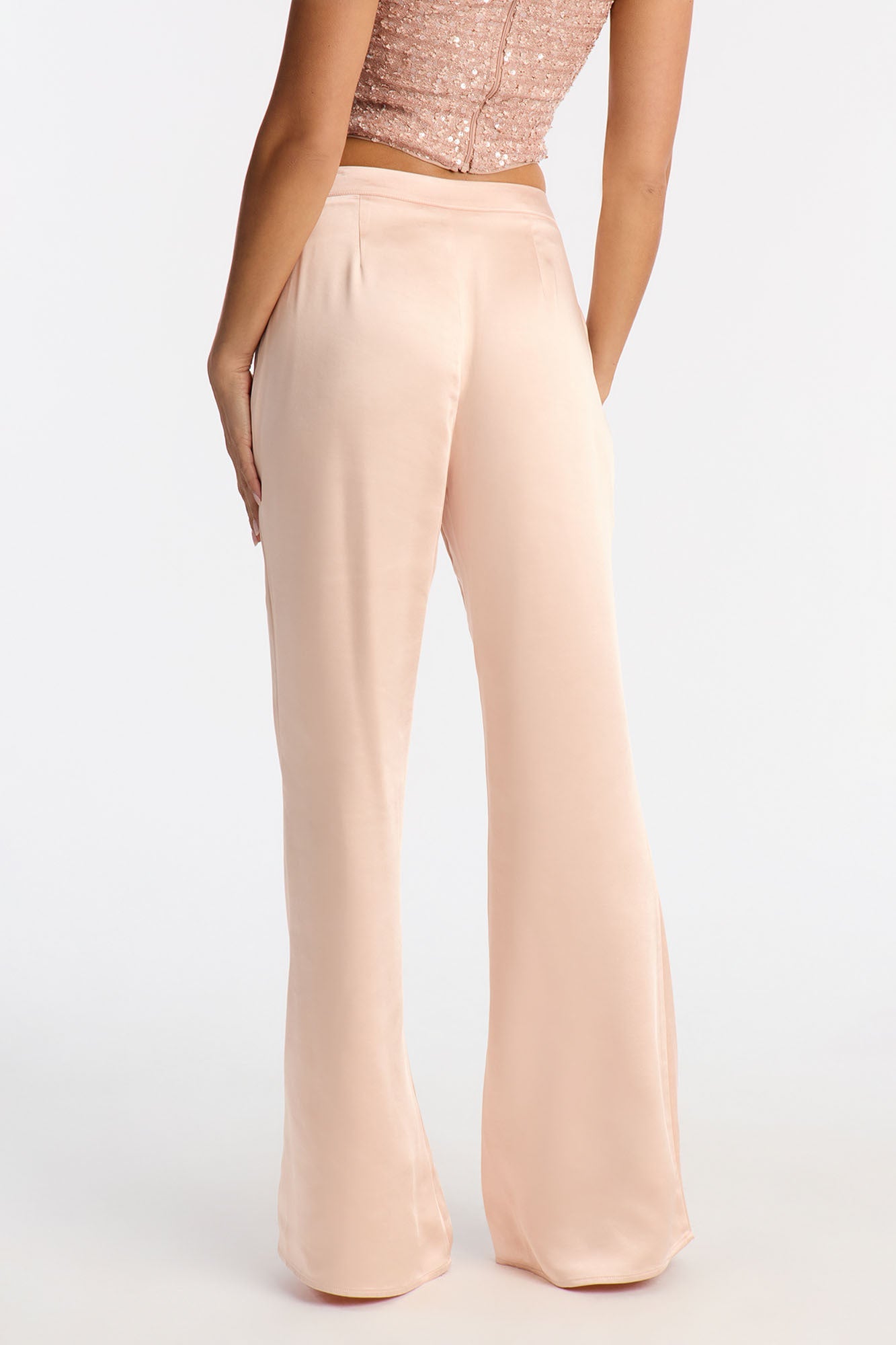 Flawless Energy Satin Flare Pant 32″ - Pink