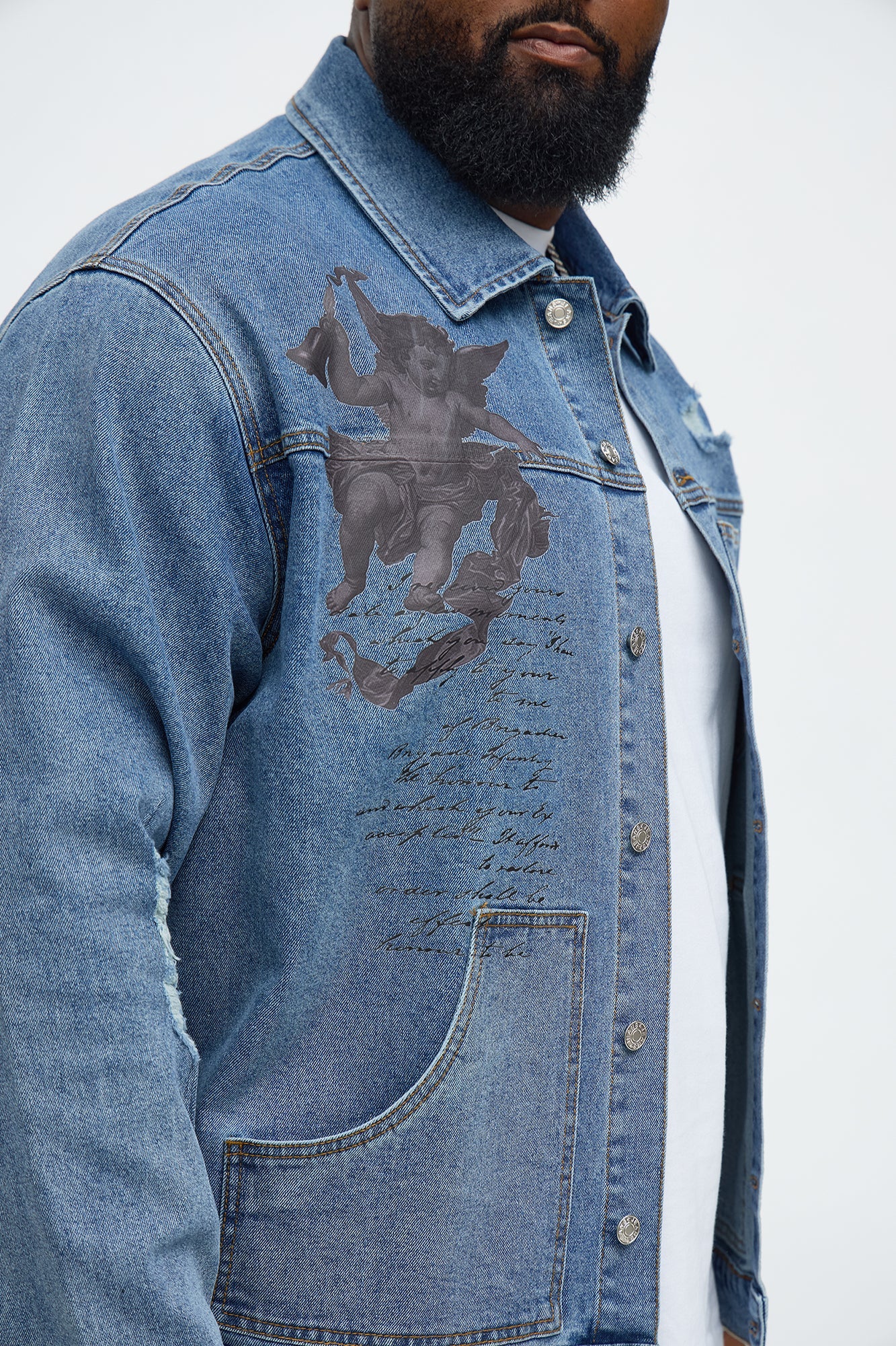 Scripted Streets Denim Trucker Jacket - Vintage Blue Wash