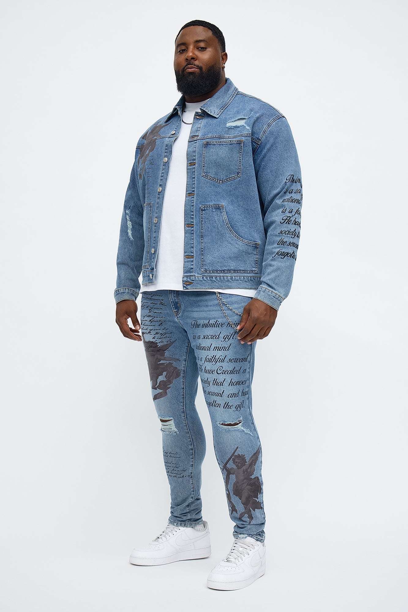 Skinny Scripted Streets Jean - Vintage Blue Wash