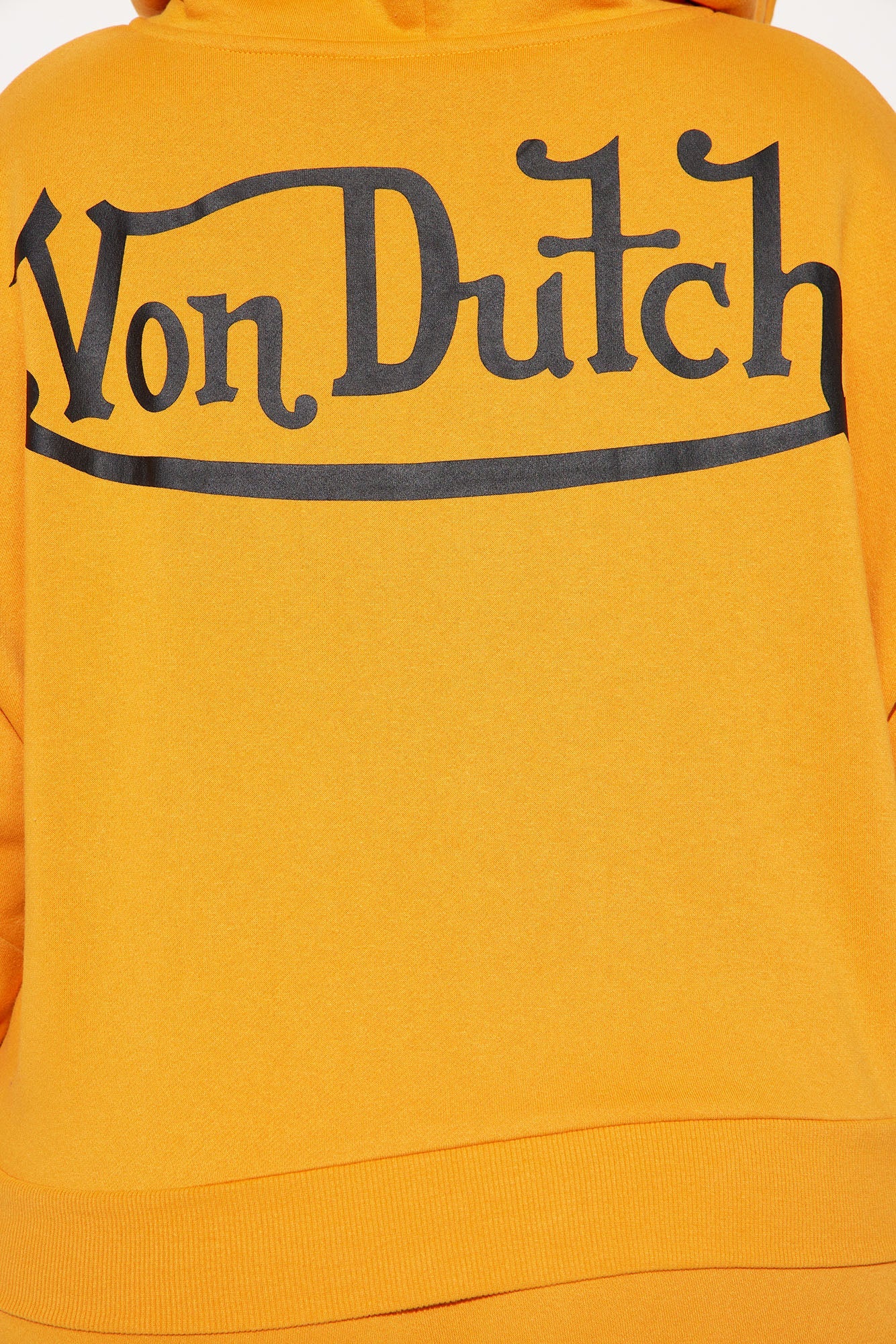 Von Dutch Embroidered Cropped Hoodie - Orange