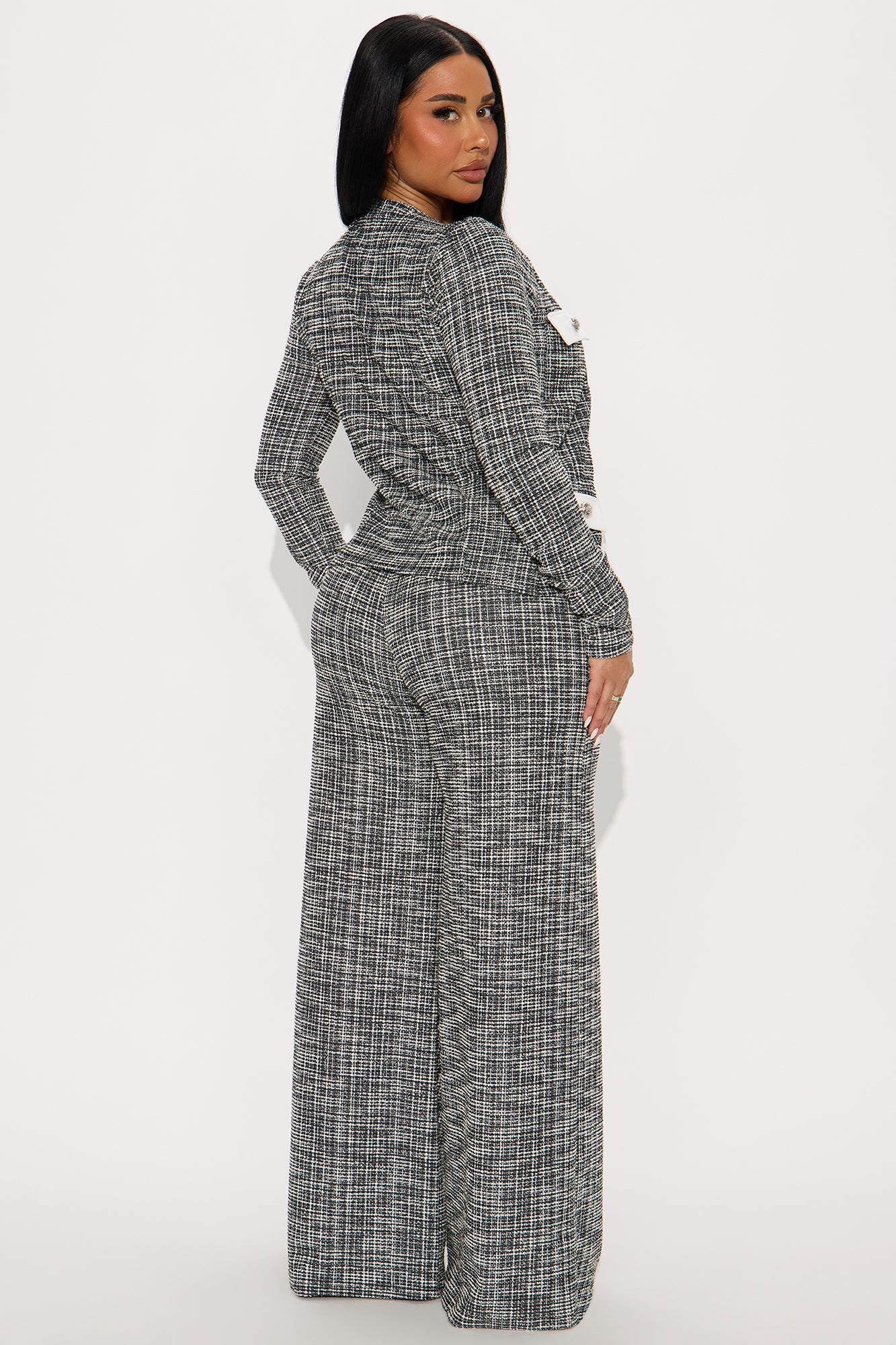 Matter Of Fact Tweed Pant Set - Black