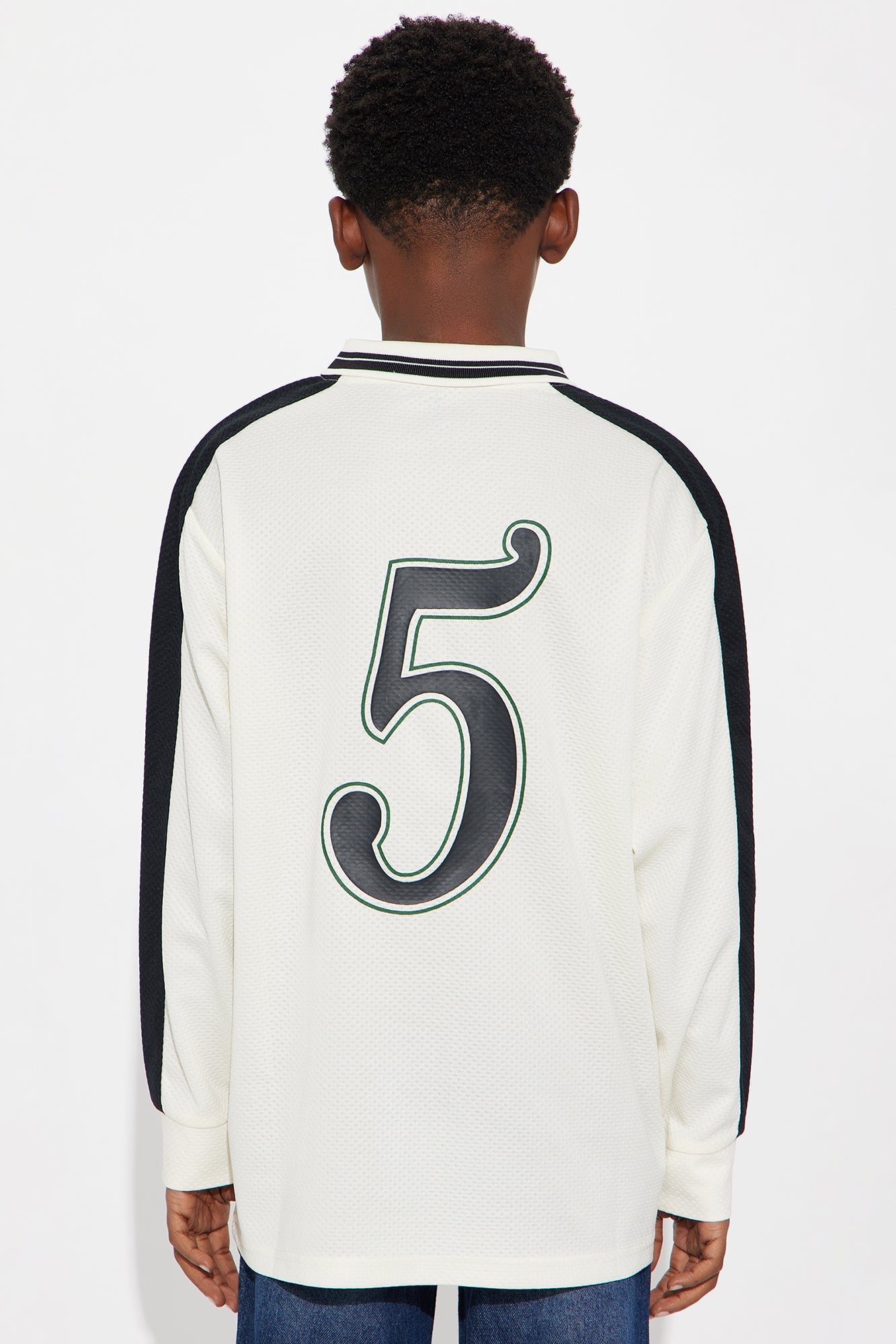 Mini Saints Social Long Sleeve Jersey Polo - Ivory