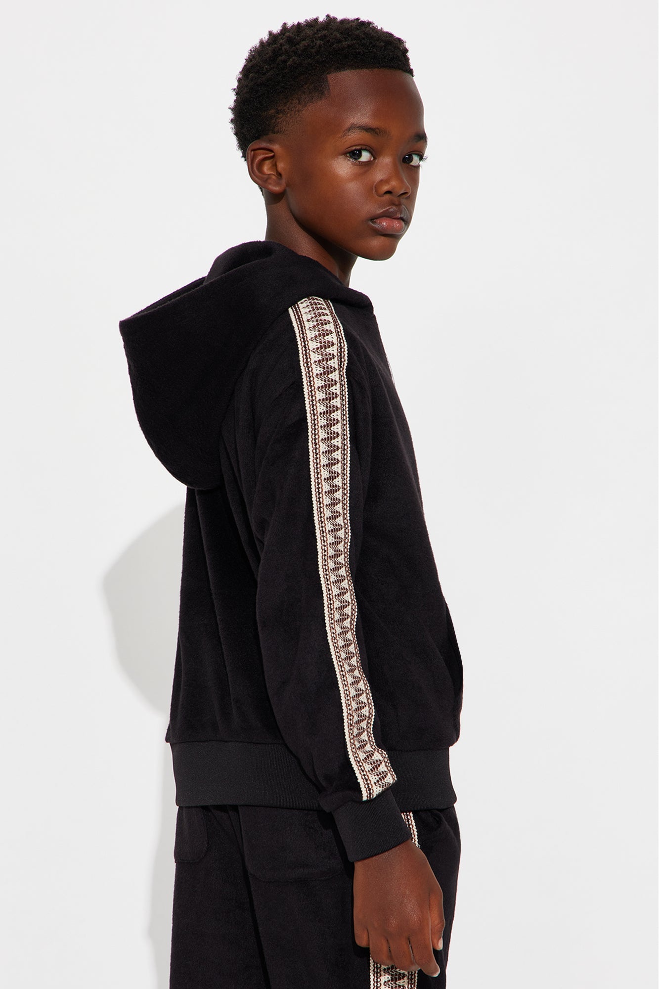 Mini Wooley Taped Hoodie - Black