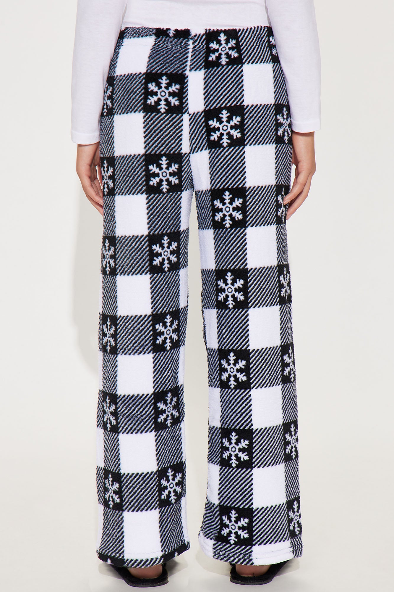 Mini Play In The Snow Plush Pants - Black/White