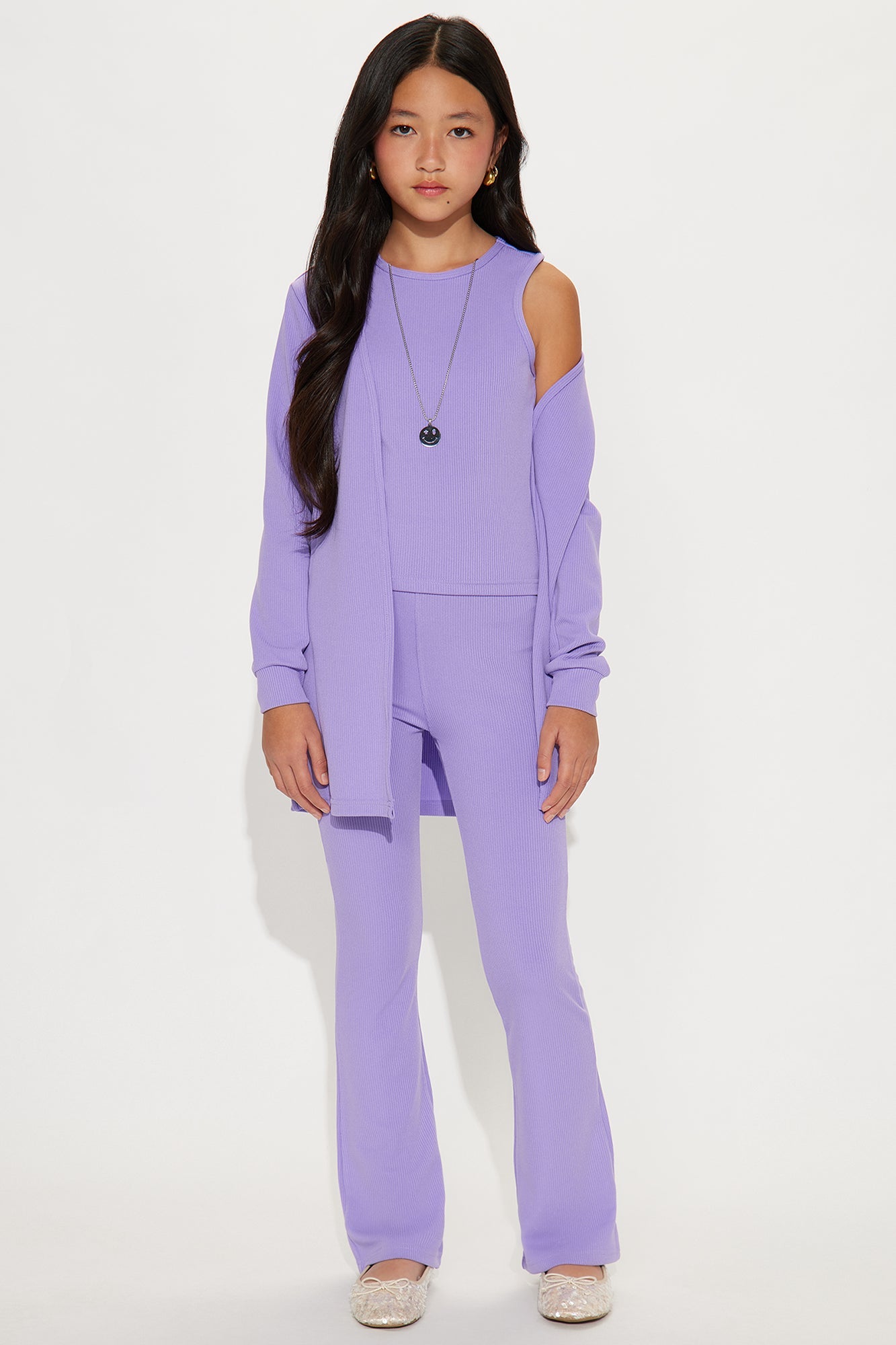 Mini Sweet Days Pant Set - Purple