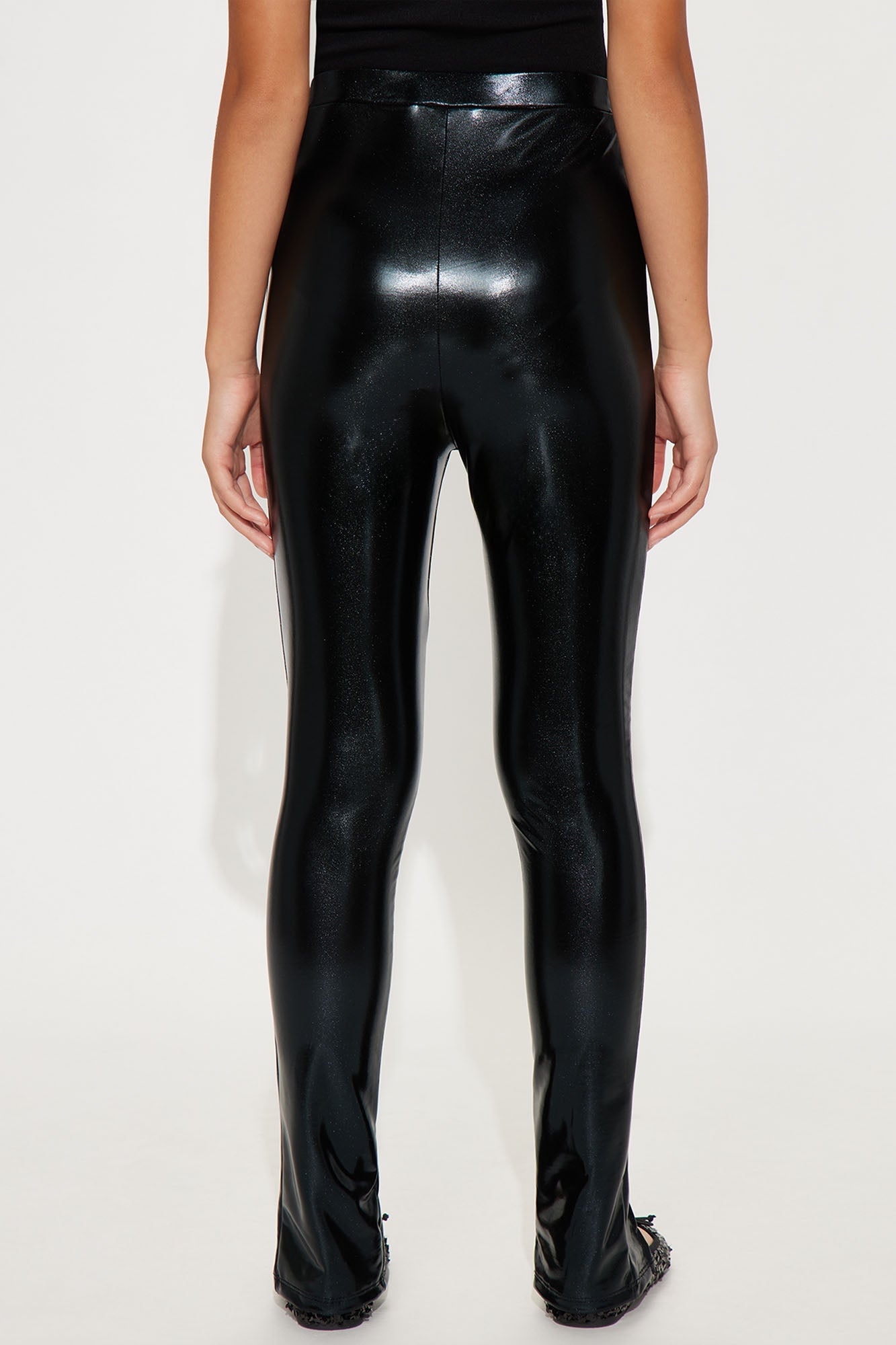 Mini Sleek Surprise Faux Leather Legging - Black