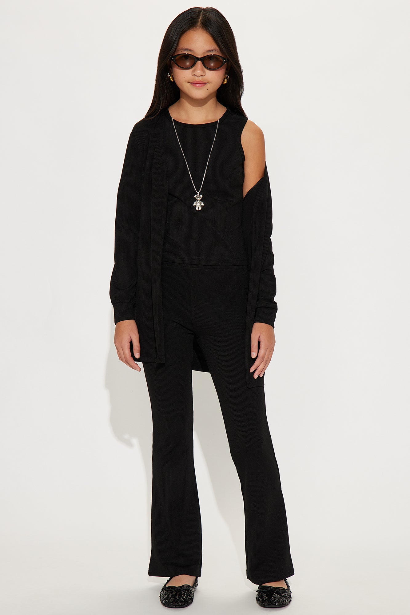 Mini Chilly Days Pant Set - Black