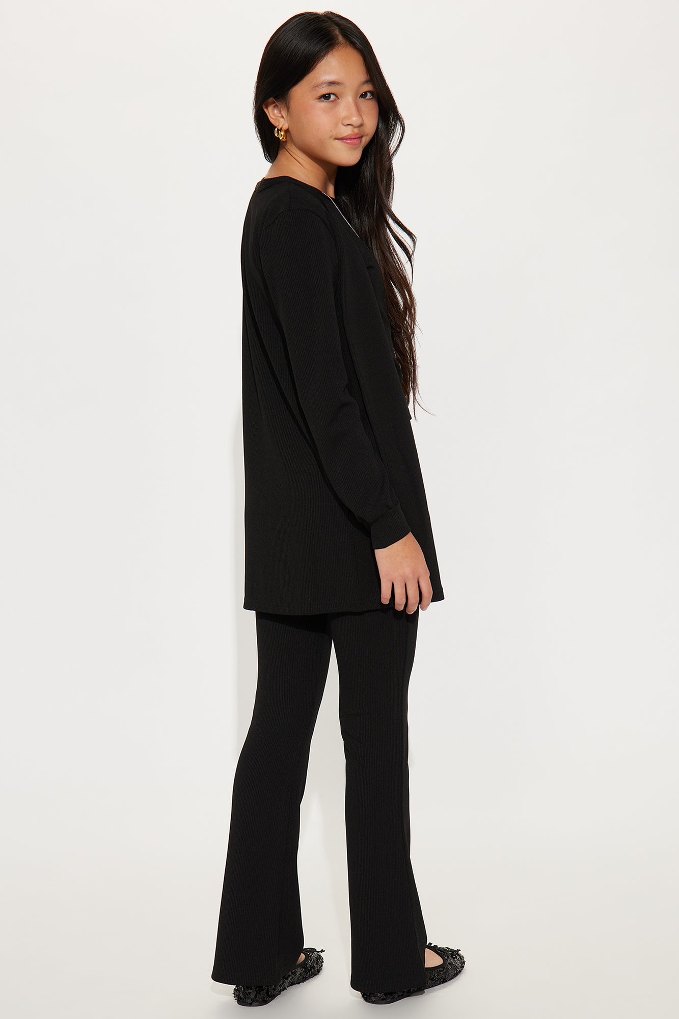 Mini Chilly Days Pant Set - Black