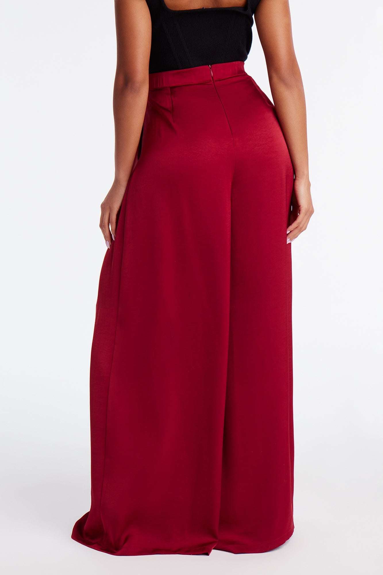 Seasoned Professional Satin Wide Leg Pant 32″ - Red