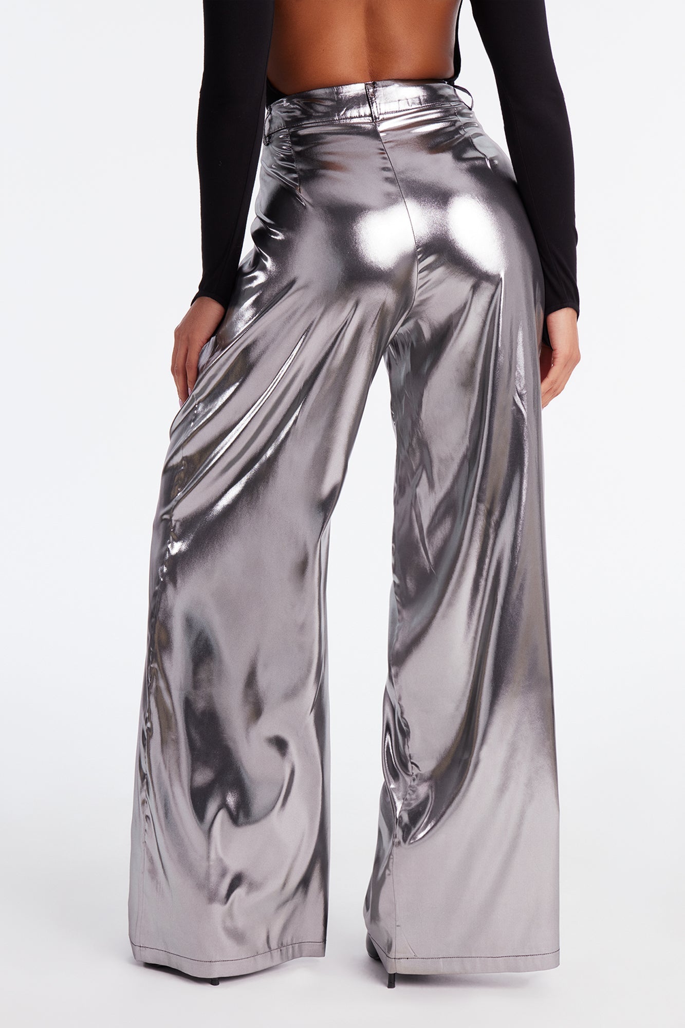 Make It Work Satin Trouser Pant 32″ - Silver