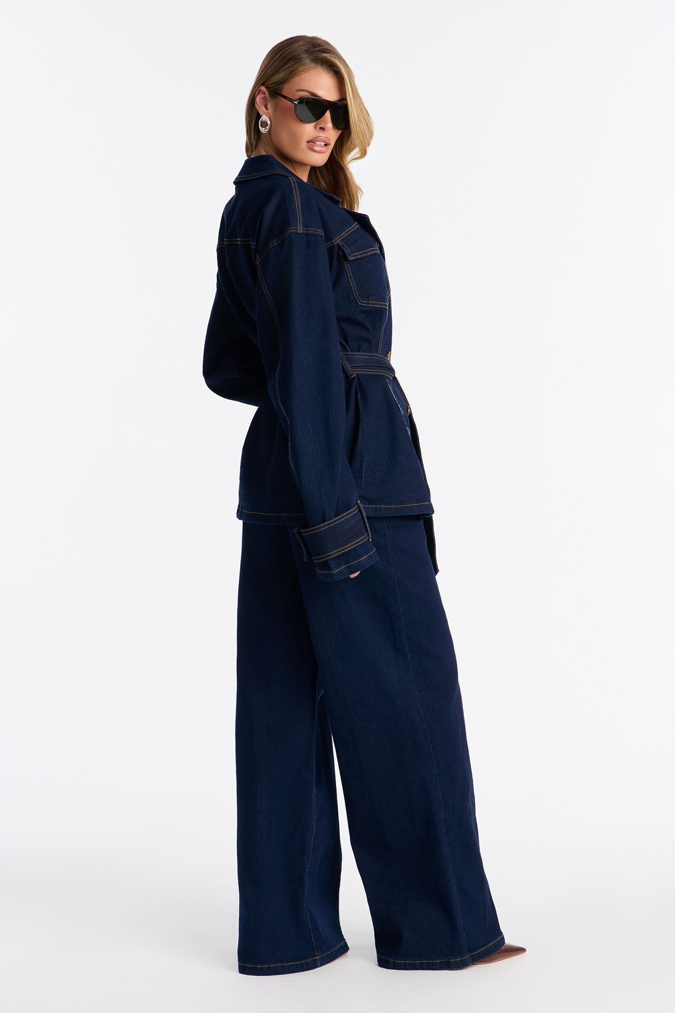 In The Trench Denim Pant Set - Dark Wash