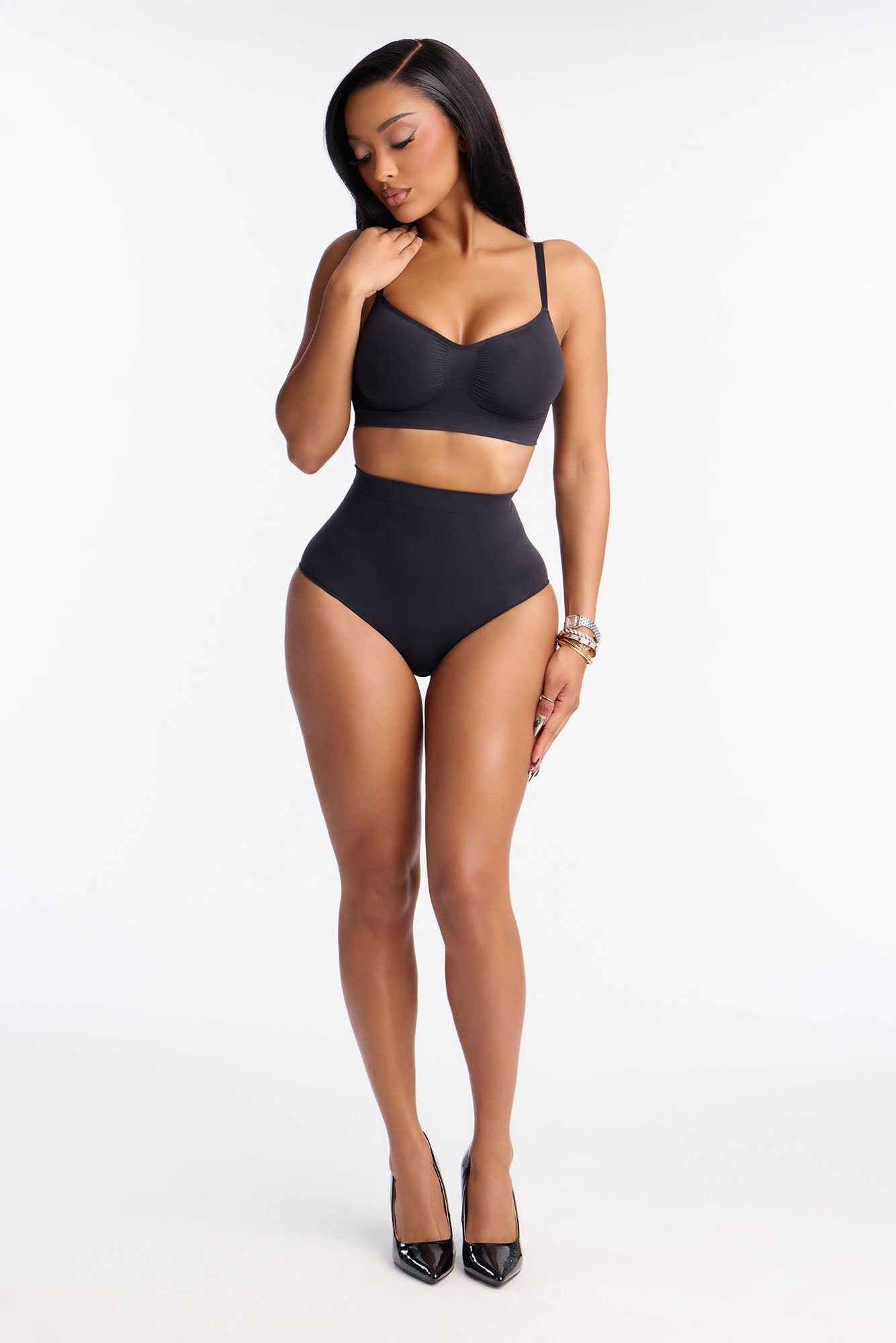 Nova Sculpt Seamless Strong Compression Mid Waist Brief - Black